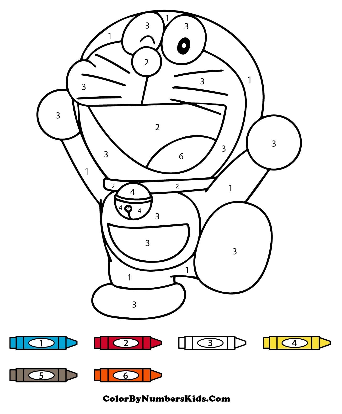 Cartoon Doraemon Color By Number