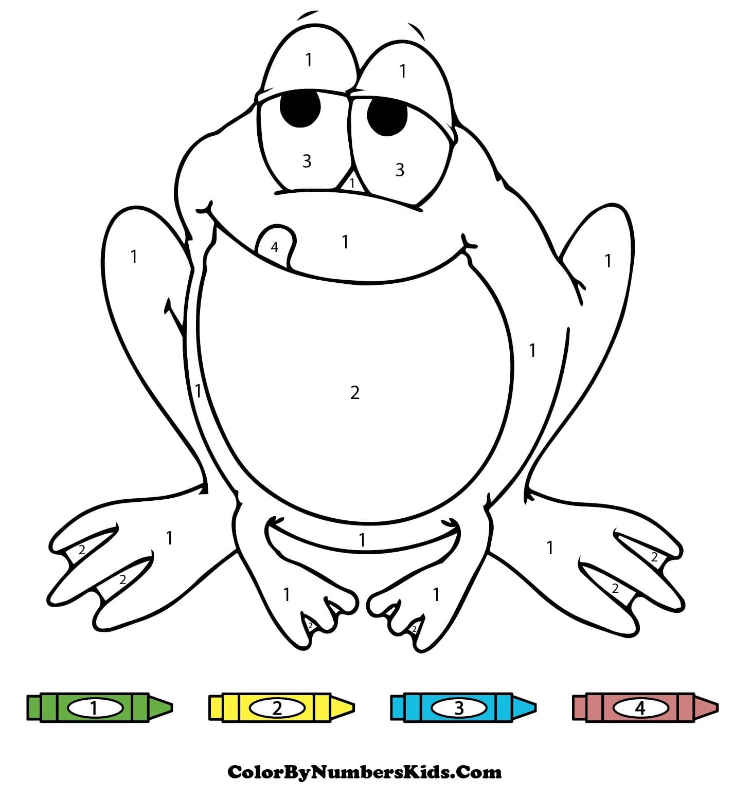 Cartoon Frog Color By Number