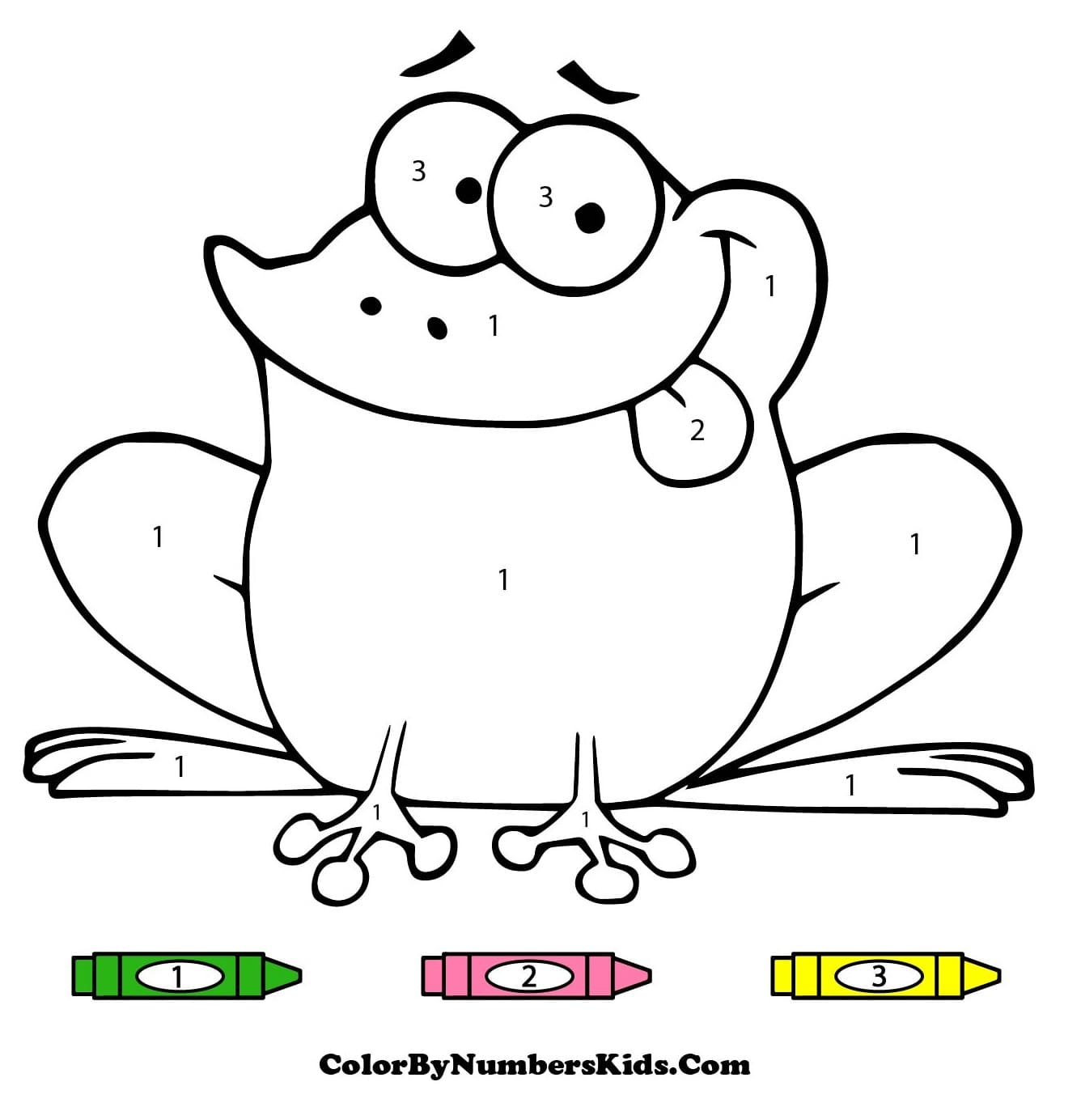Cartoon Funny Frog Color By Number