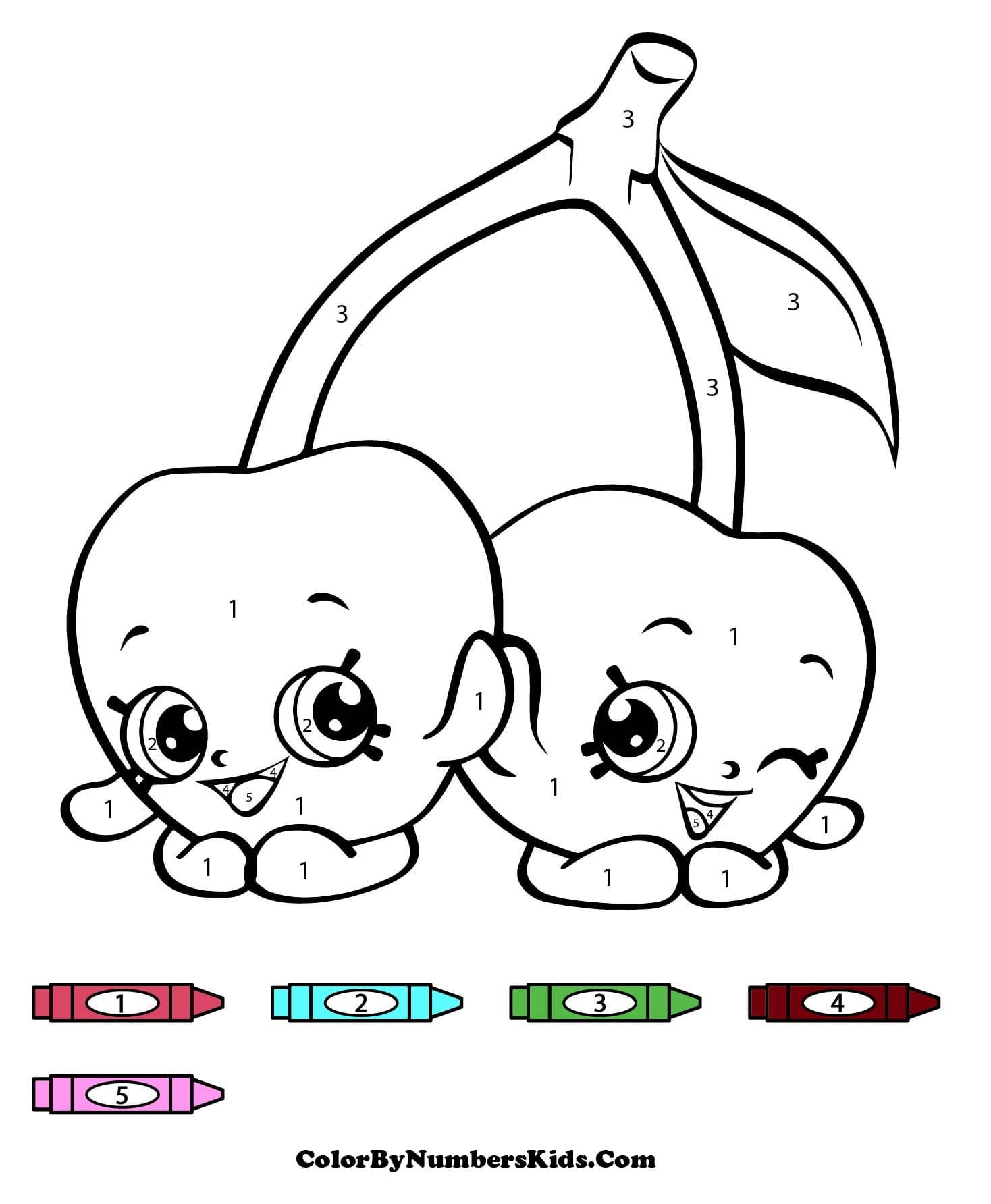 Cheeky Cherries Shopkins Color By Number