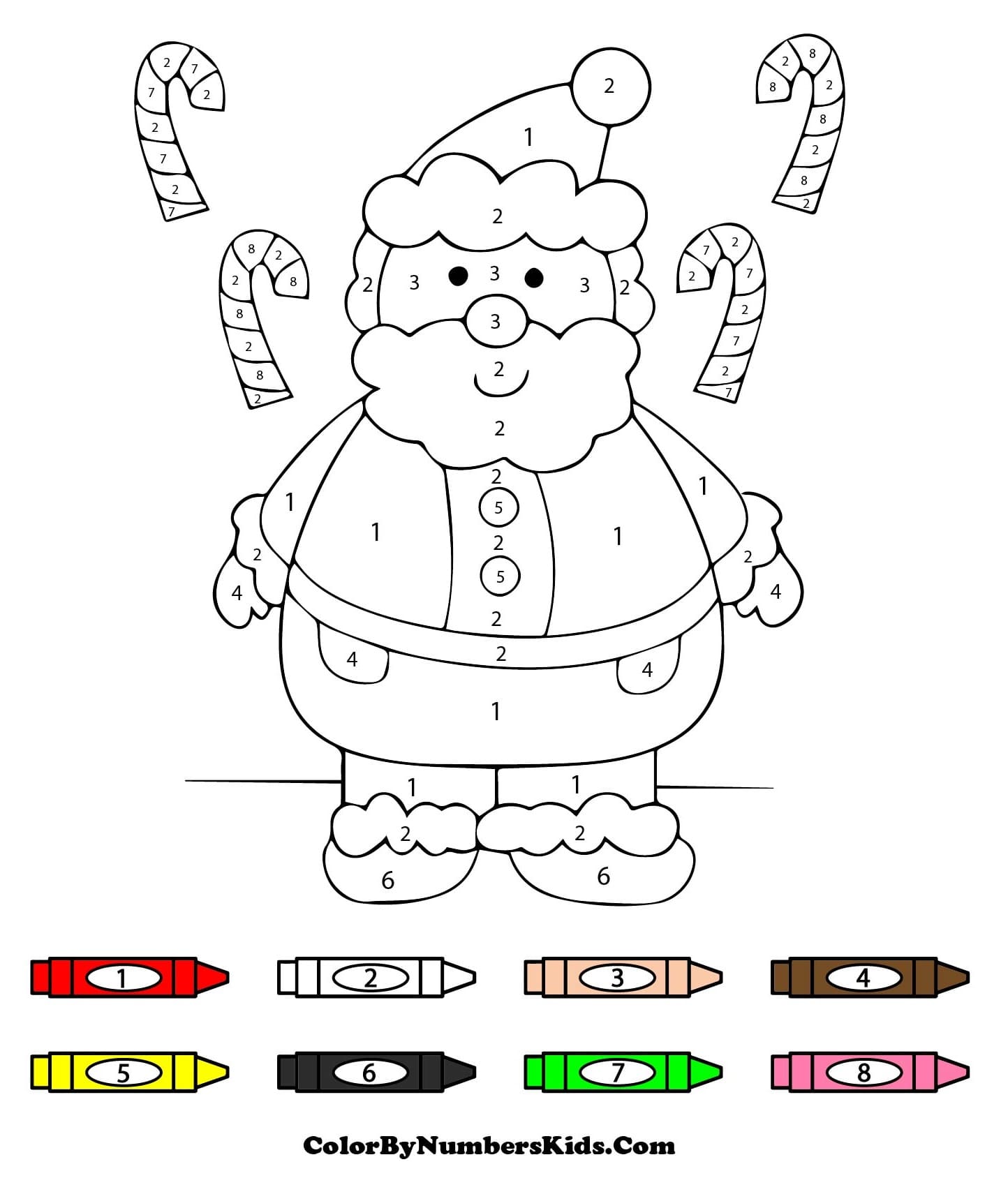 Cheerful Santa Claus Color By Number