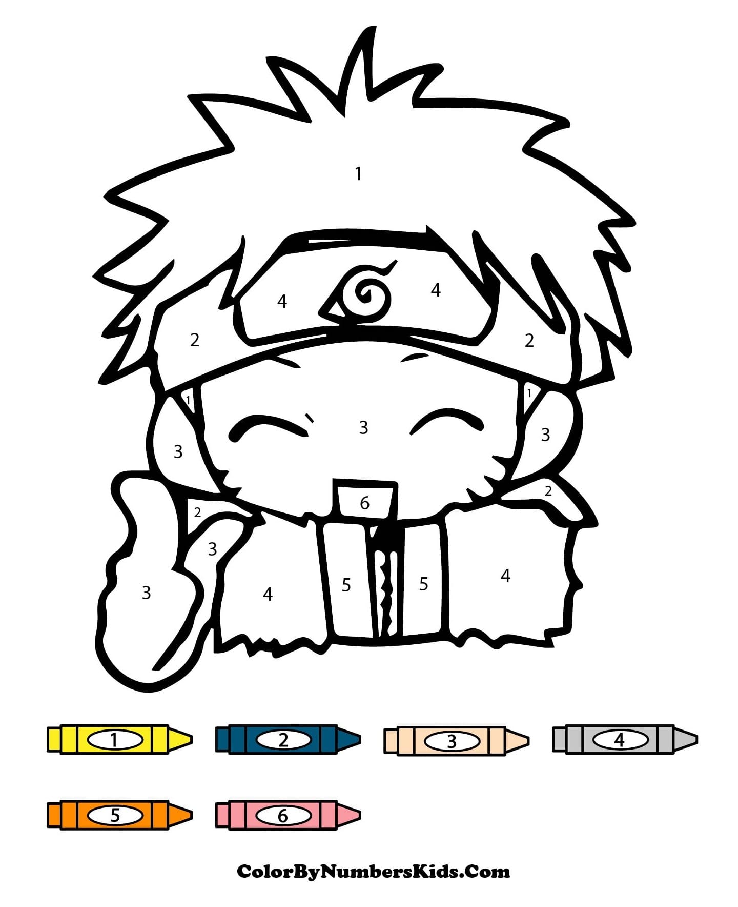 Chibi Naruto Color By Number