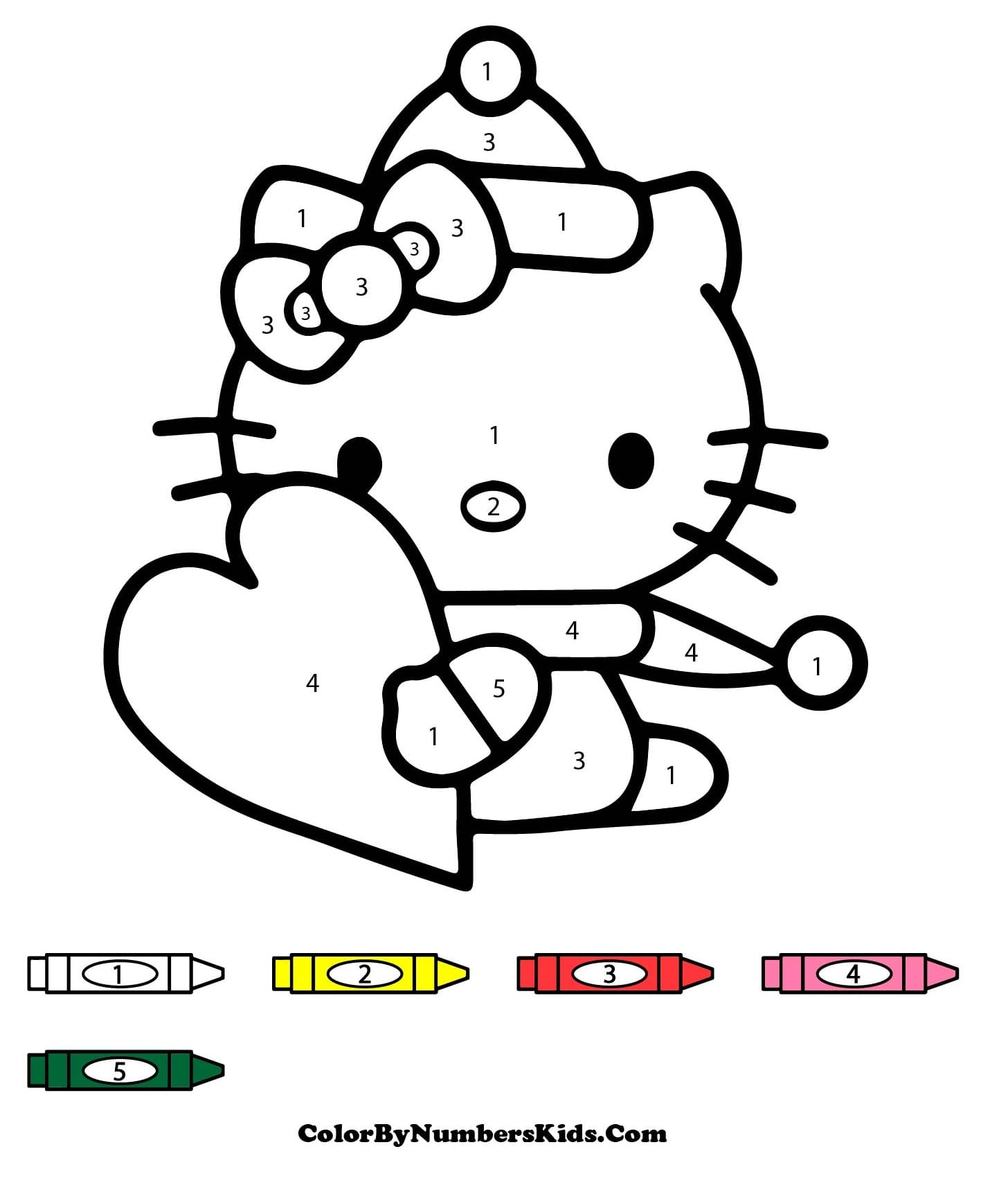 Christmas Hello Kitty Color By Number