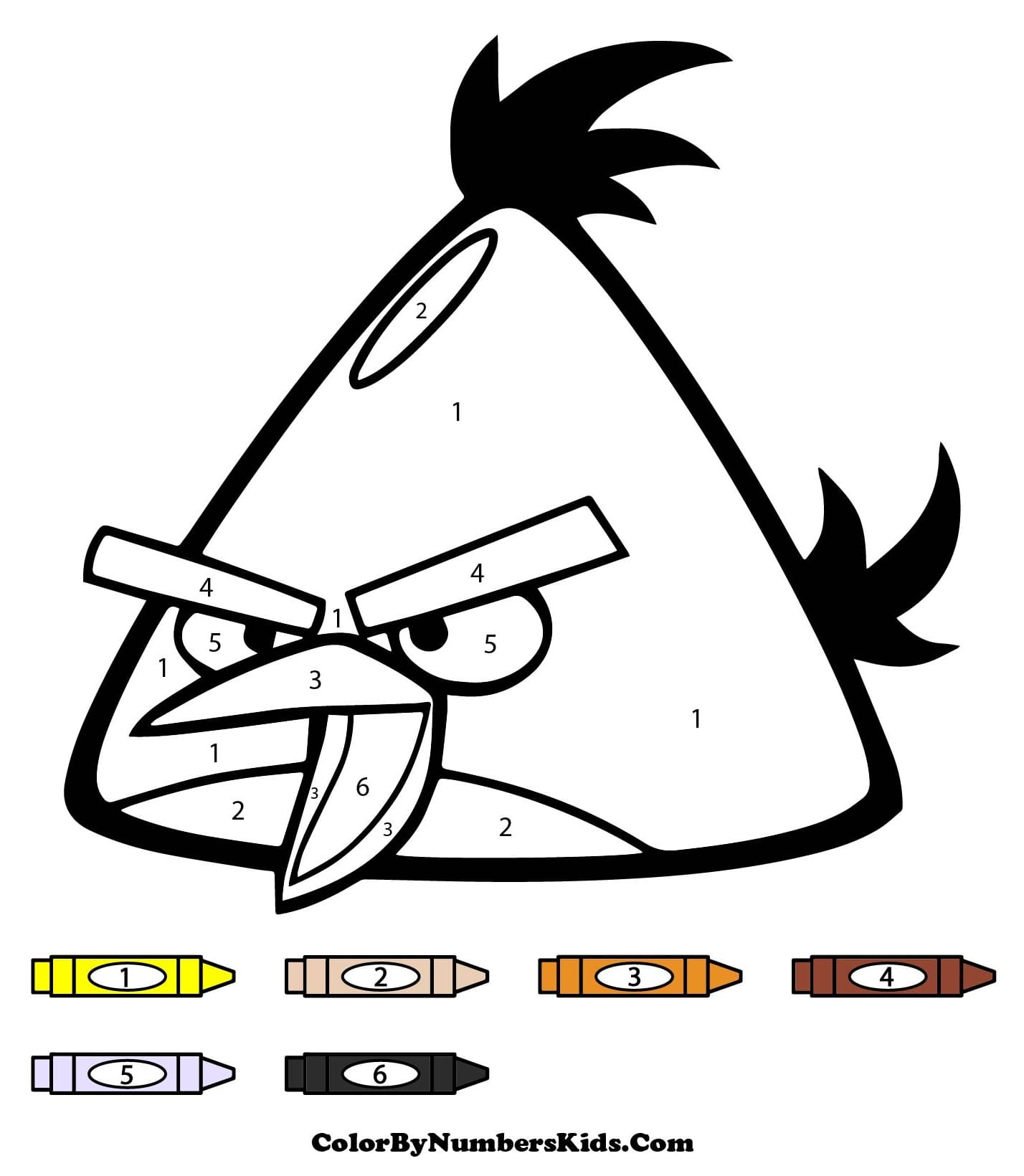 Chuck Angry Bird Color By Number