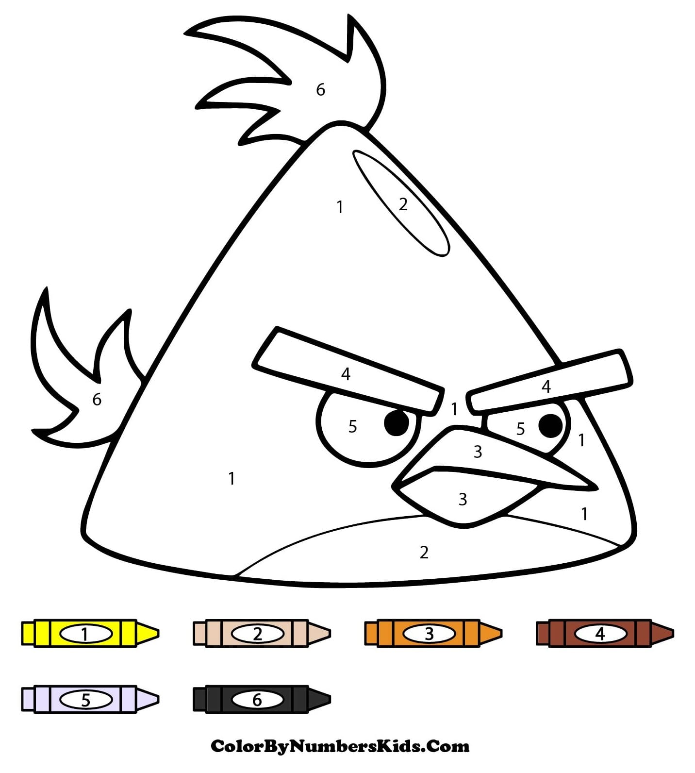 Chuck Bird Angry Bird Color By Number
