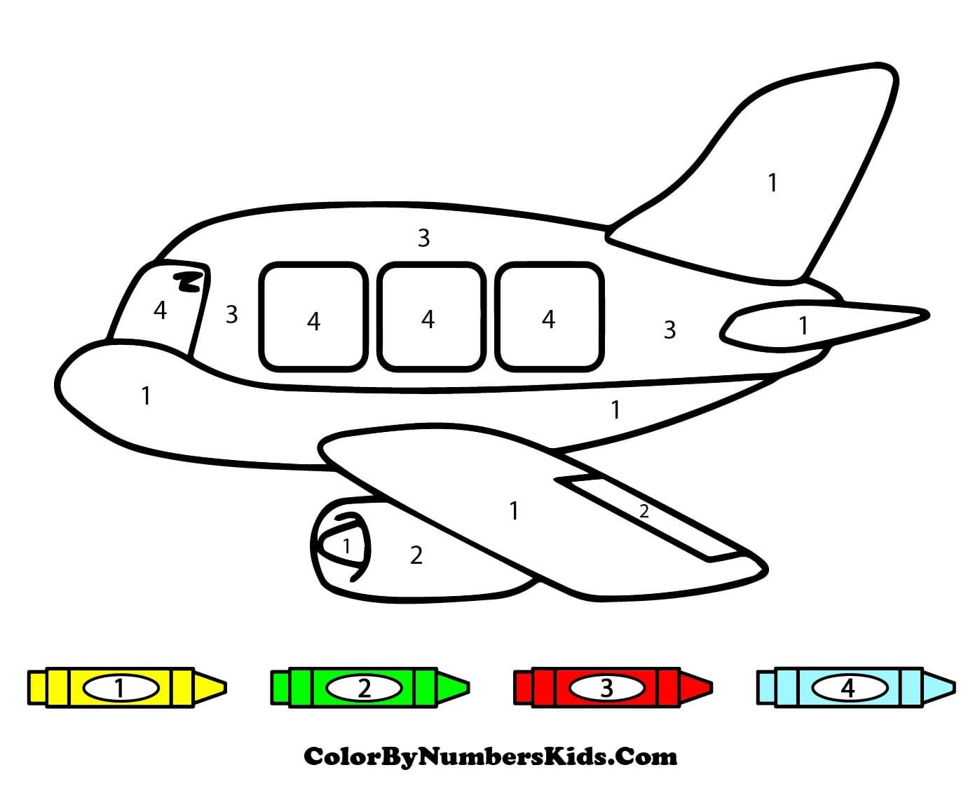 Cool Airplane Color By Number