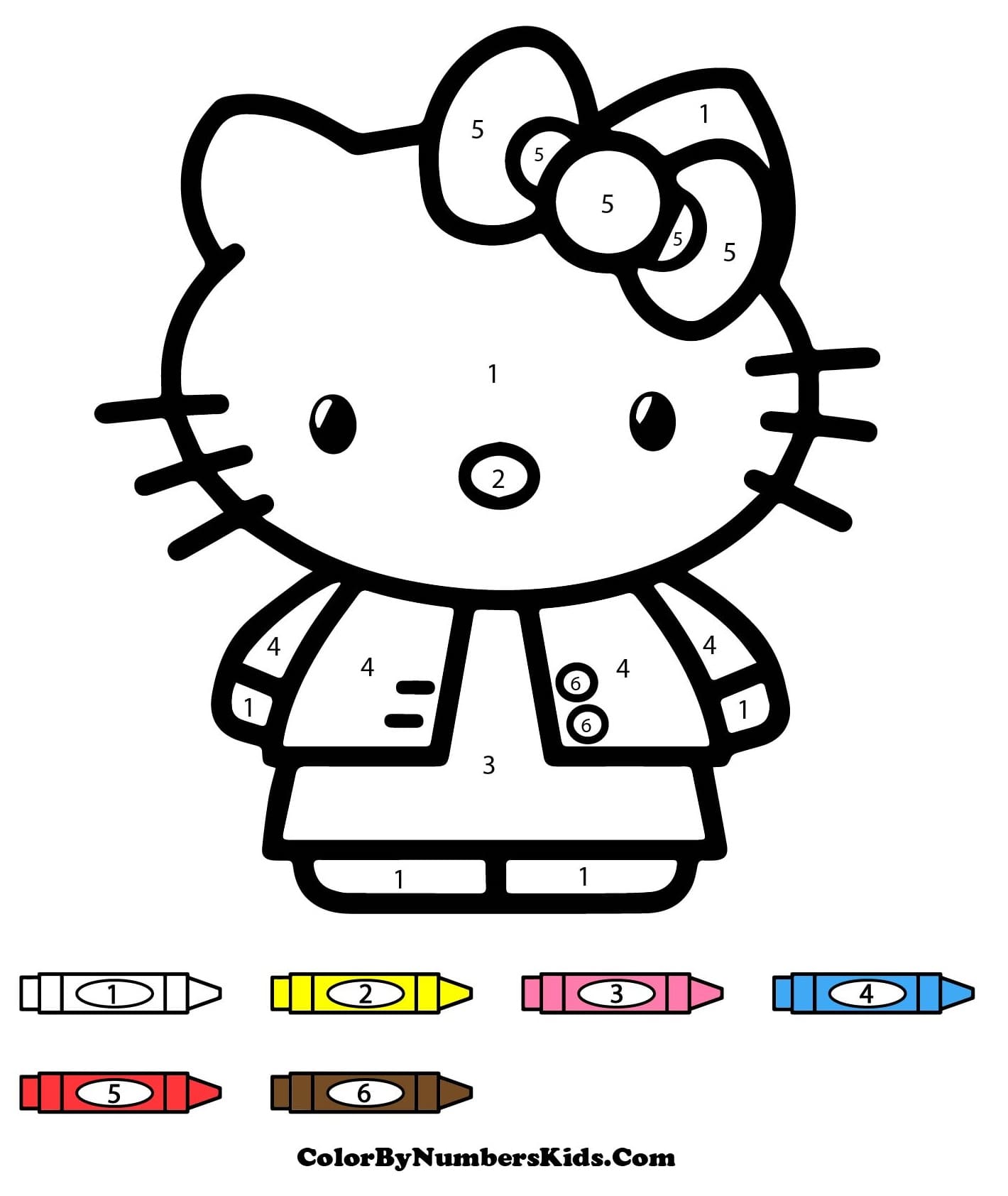 Cool Hello Kitty Color By Number