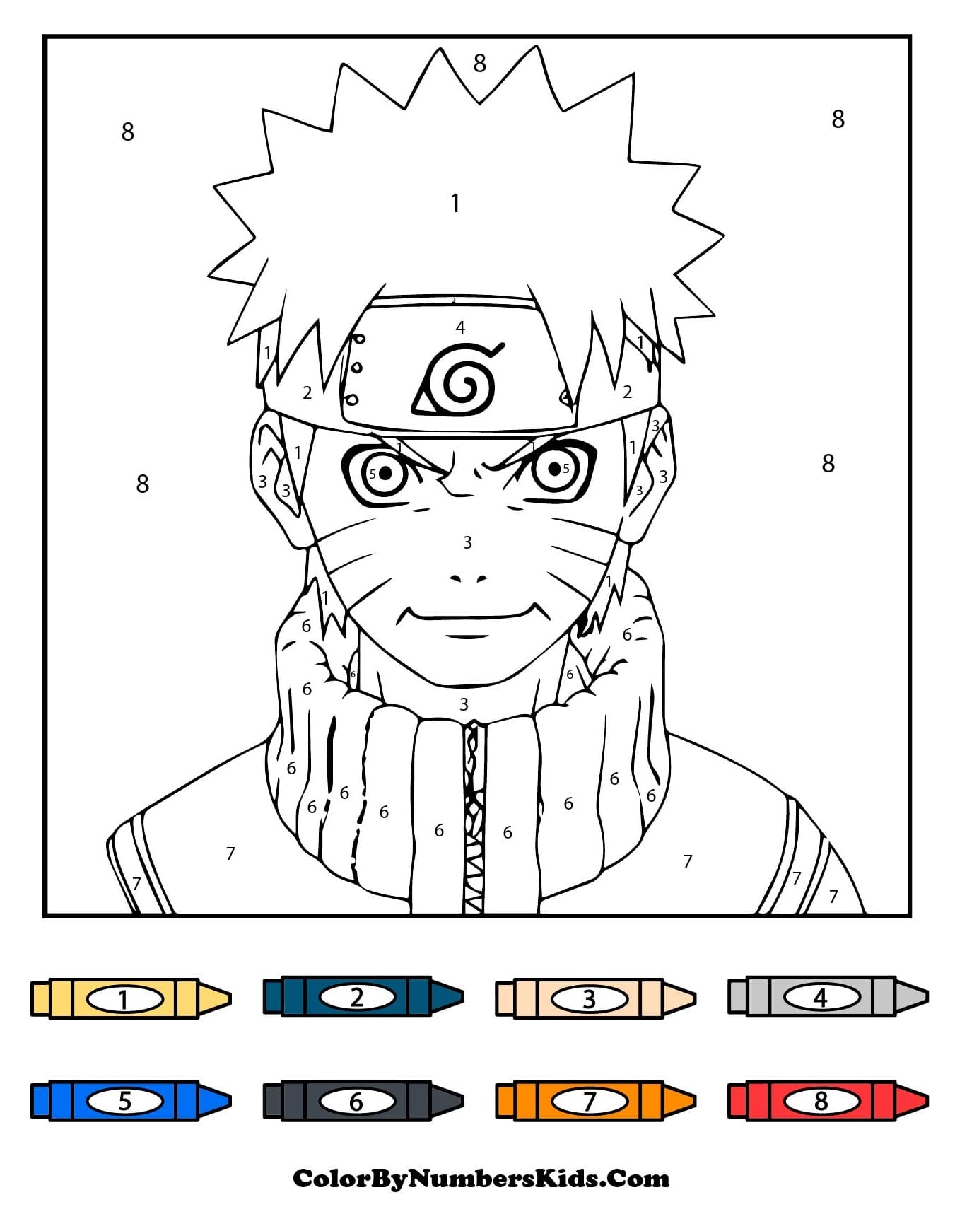 Cool Naruto Color By Number