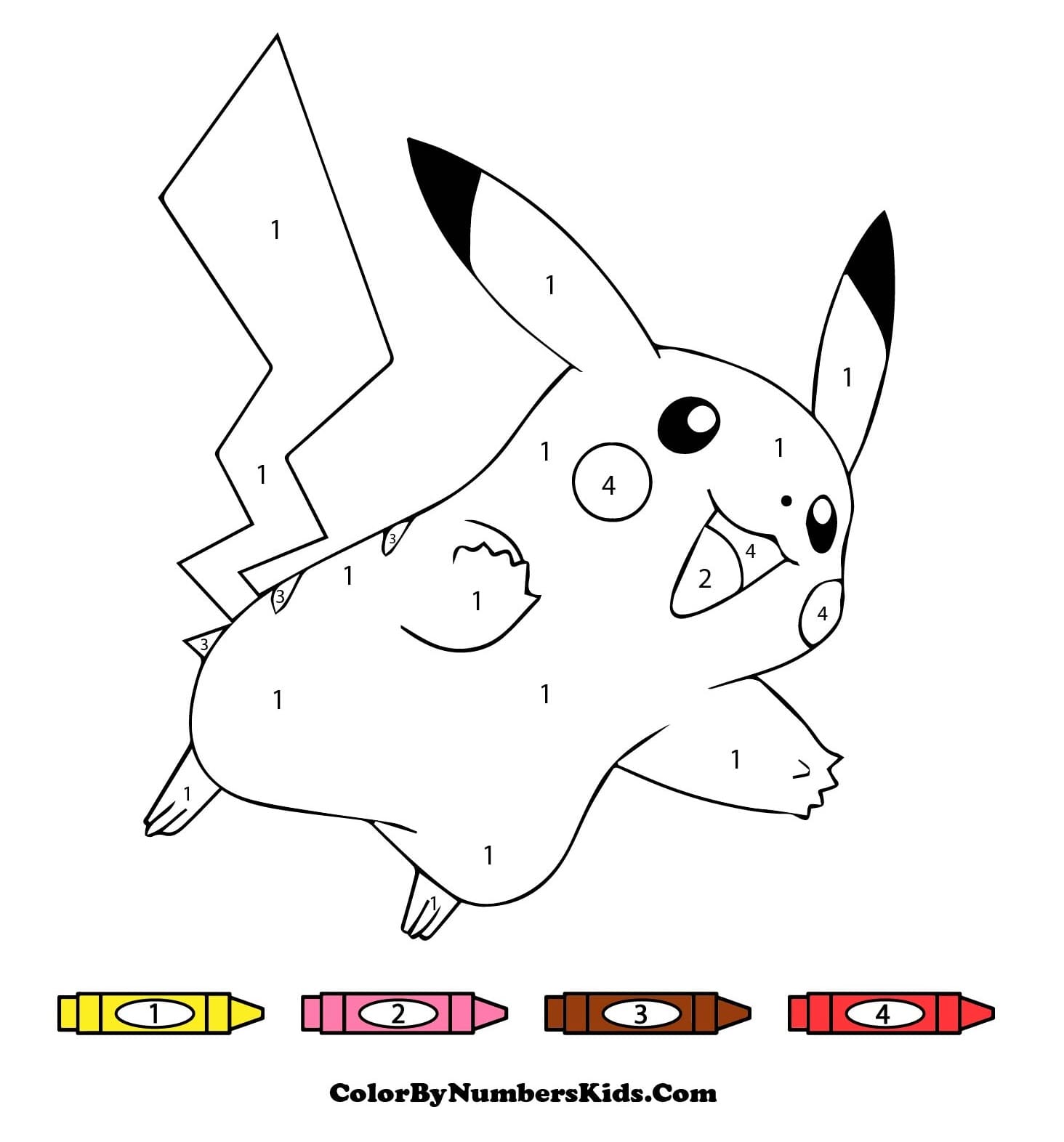 Cool Pikachu Color By Number