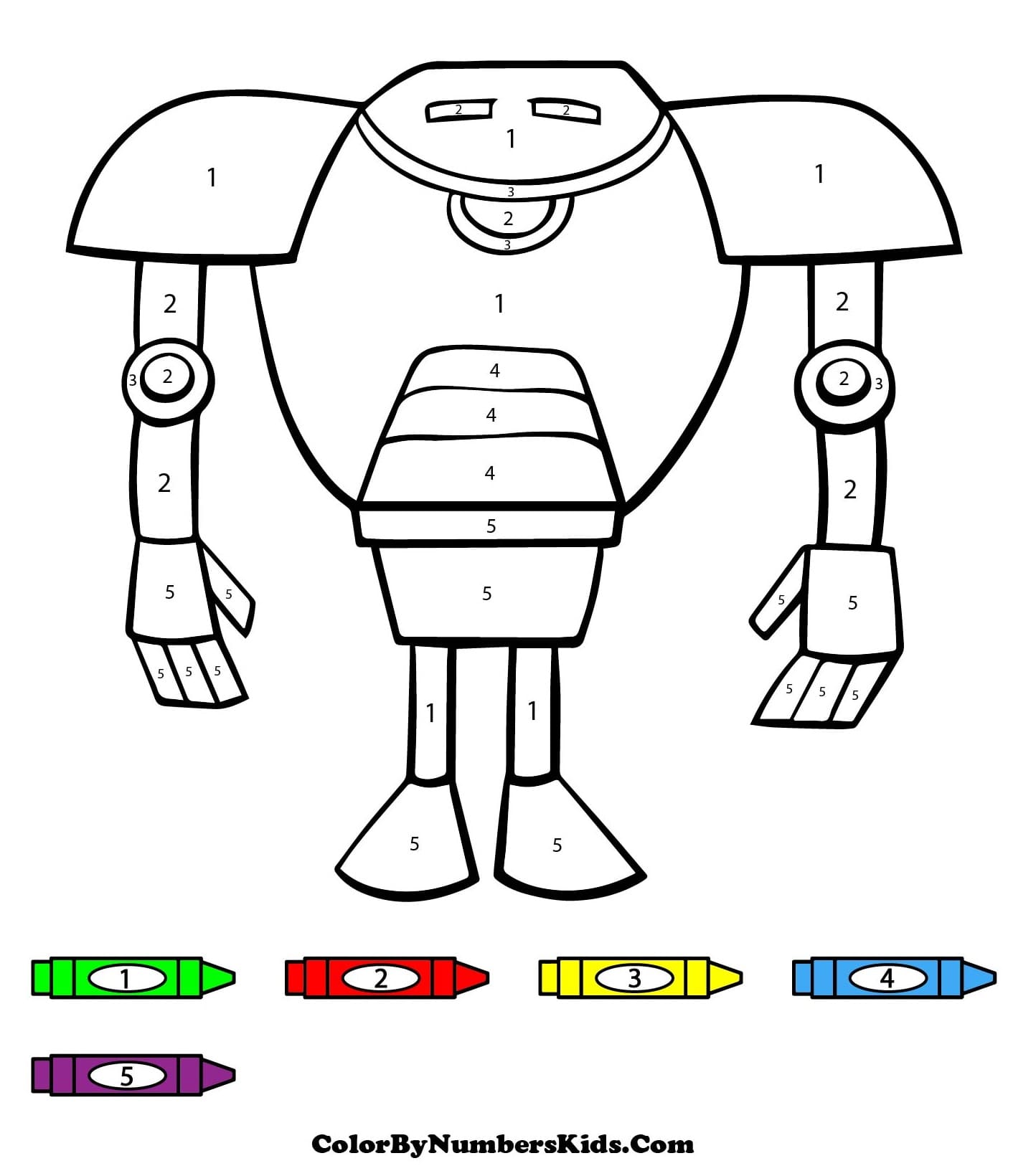 Cool Robot Color By Number