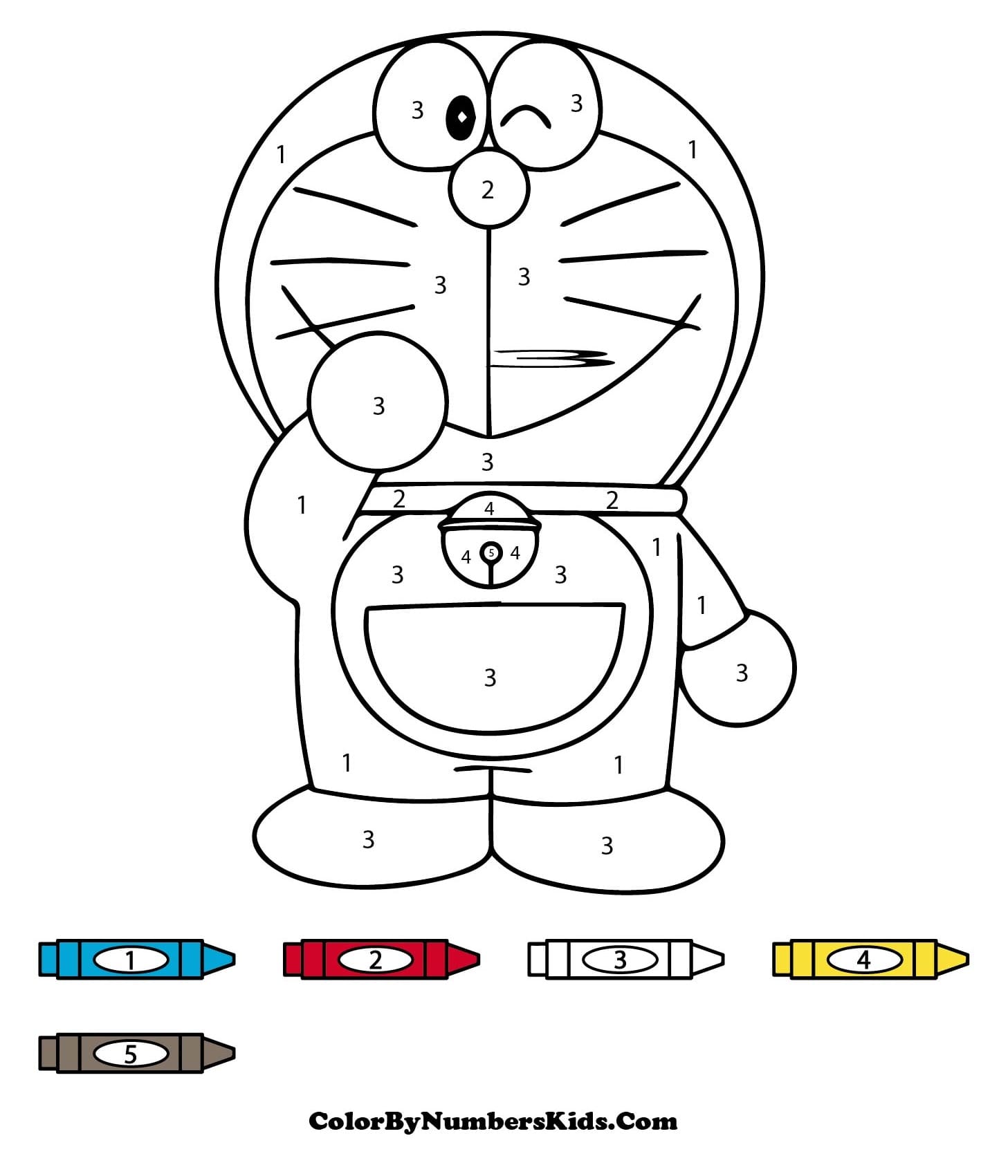 Cute Doraemon Color By Number