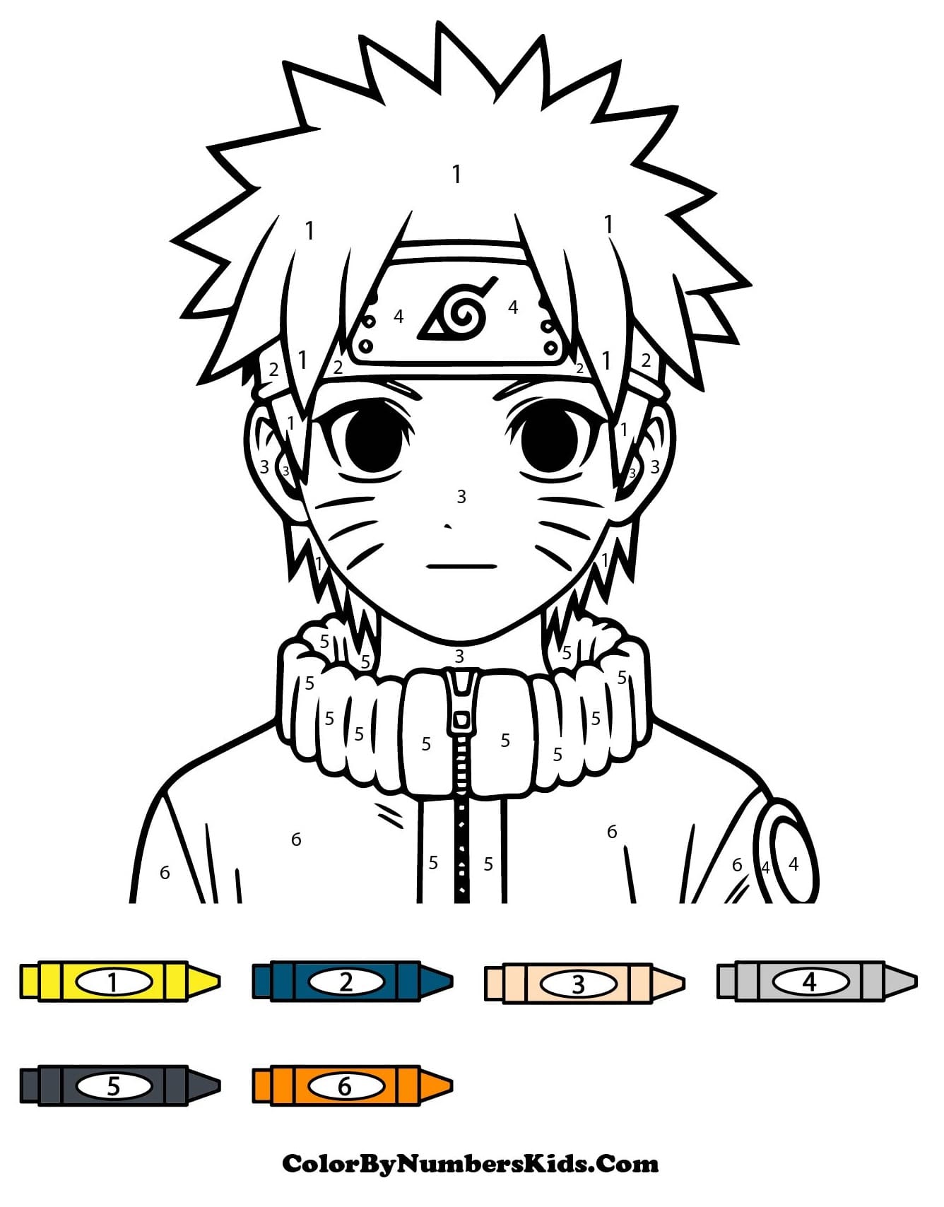 Cute Naruto Color By Number
