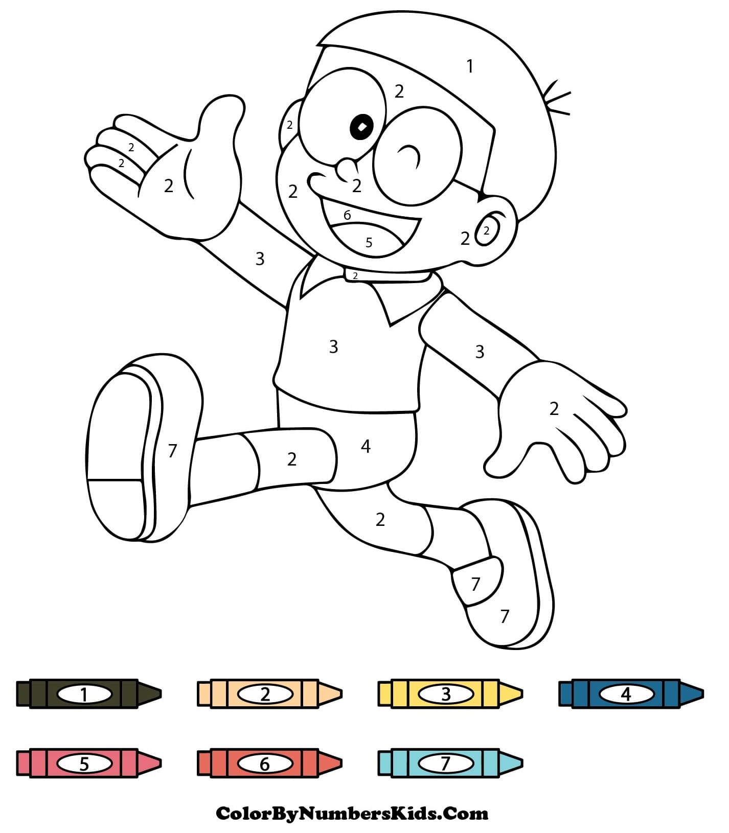 Cute Nobita Color By Number