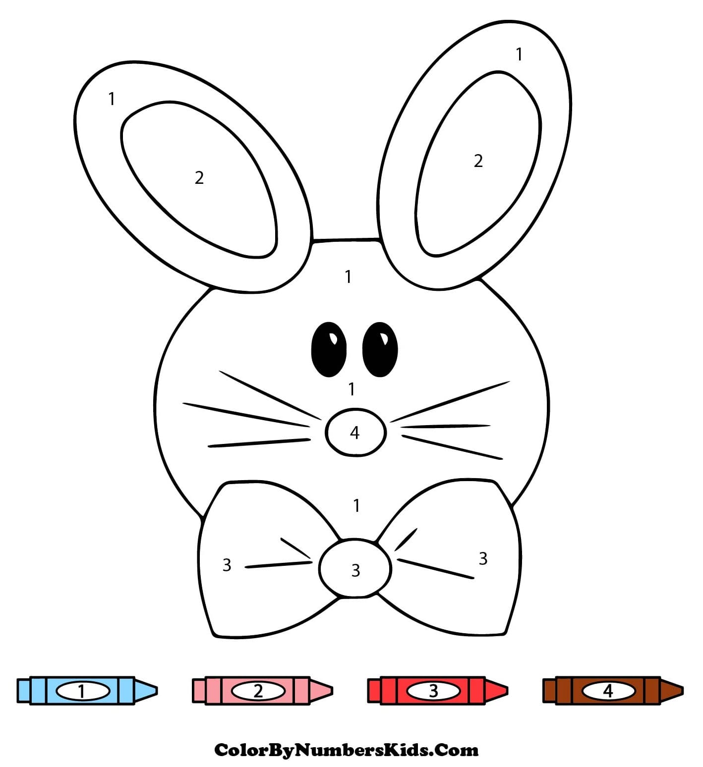 Cute Rabbit Face Color By Number