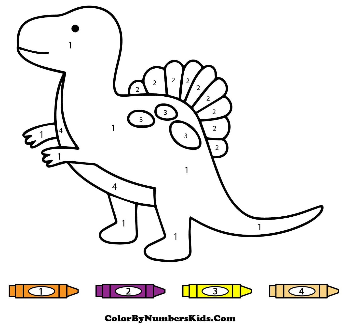 Easy Dinosaur Color By Number