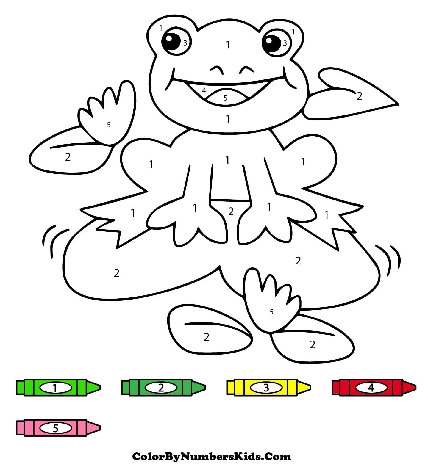 Easy Frog Color By Number