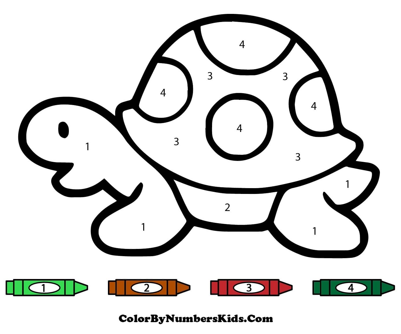 Easy Turtle Color By Number