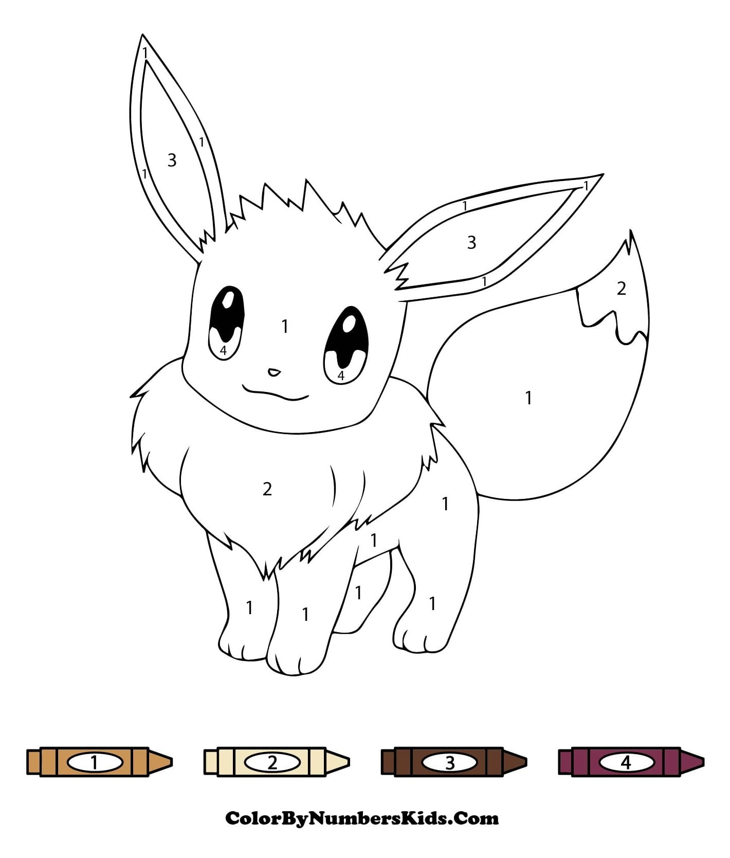 Eevee Pokemon Color By Number
