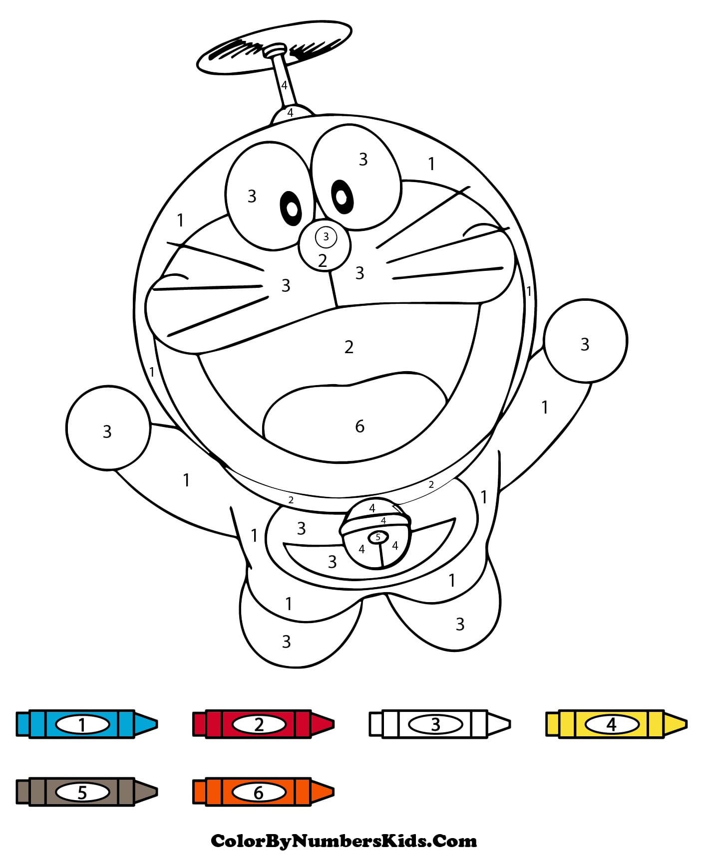 Flying Doraemon Color By Number