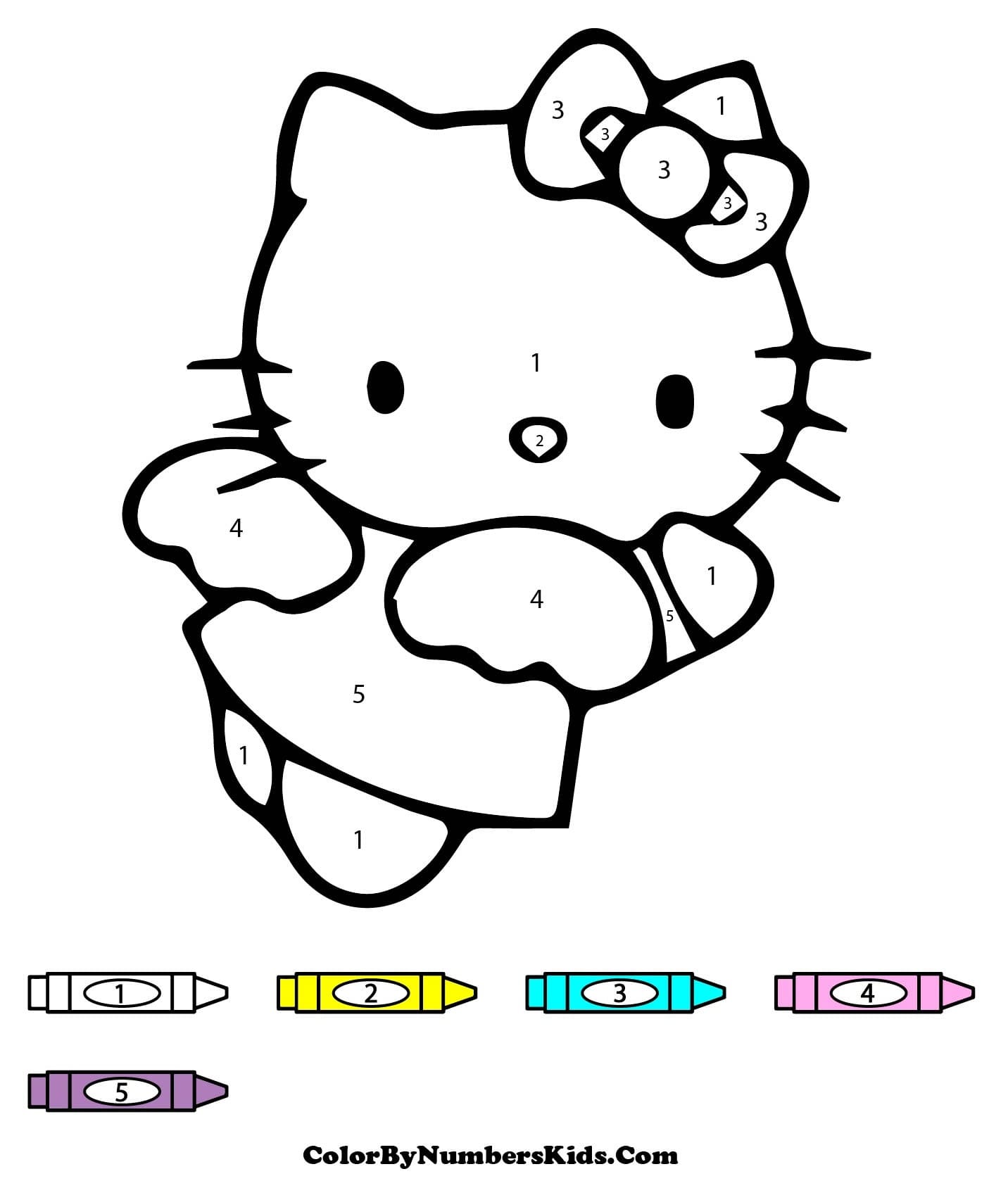 Flying Hello Kitty Color By Number