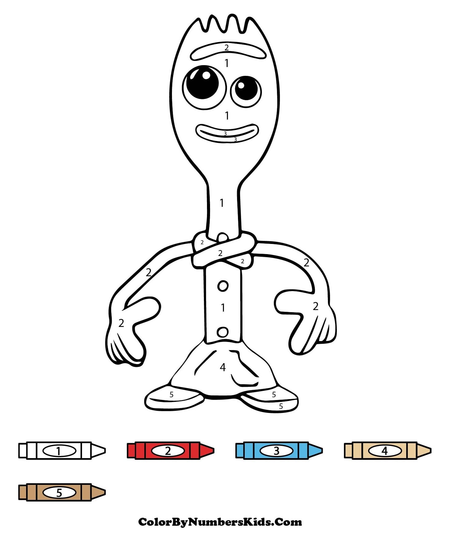 Forky Toy Story Color By Number