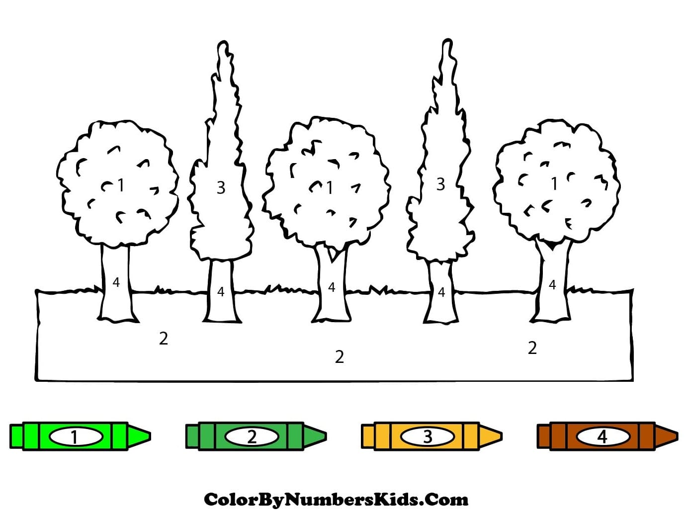 Four Trees Color By Number