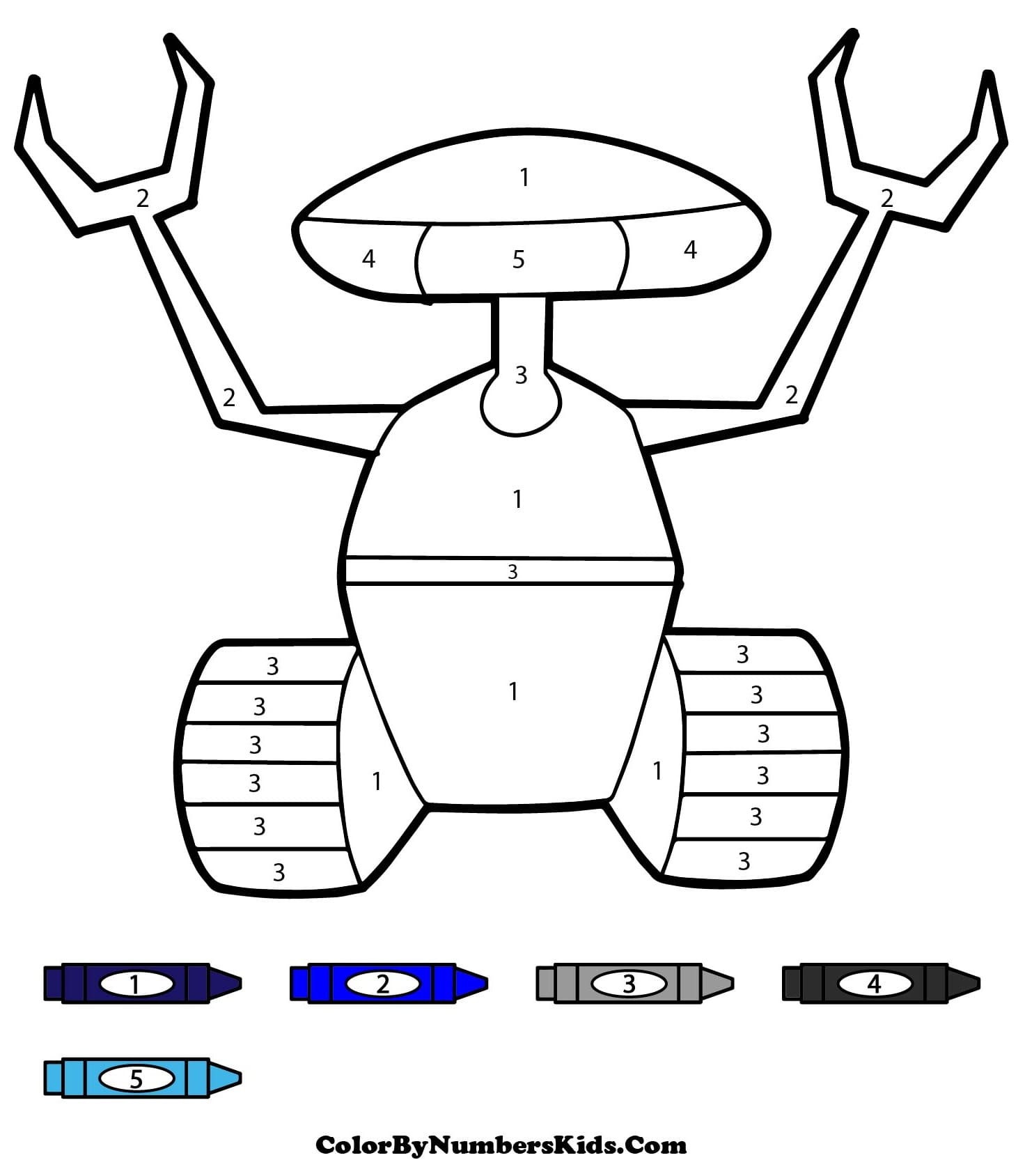 Free Robot Color By Number