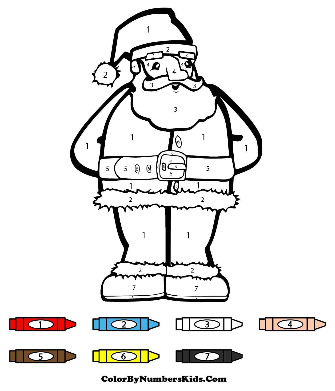 Free Santa Claus Color By Number