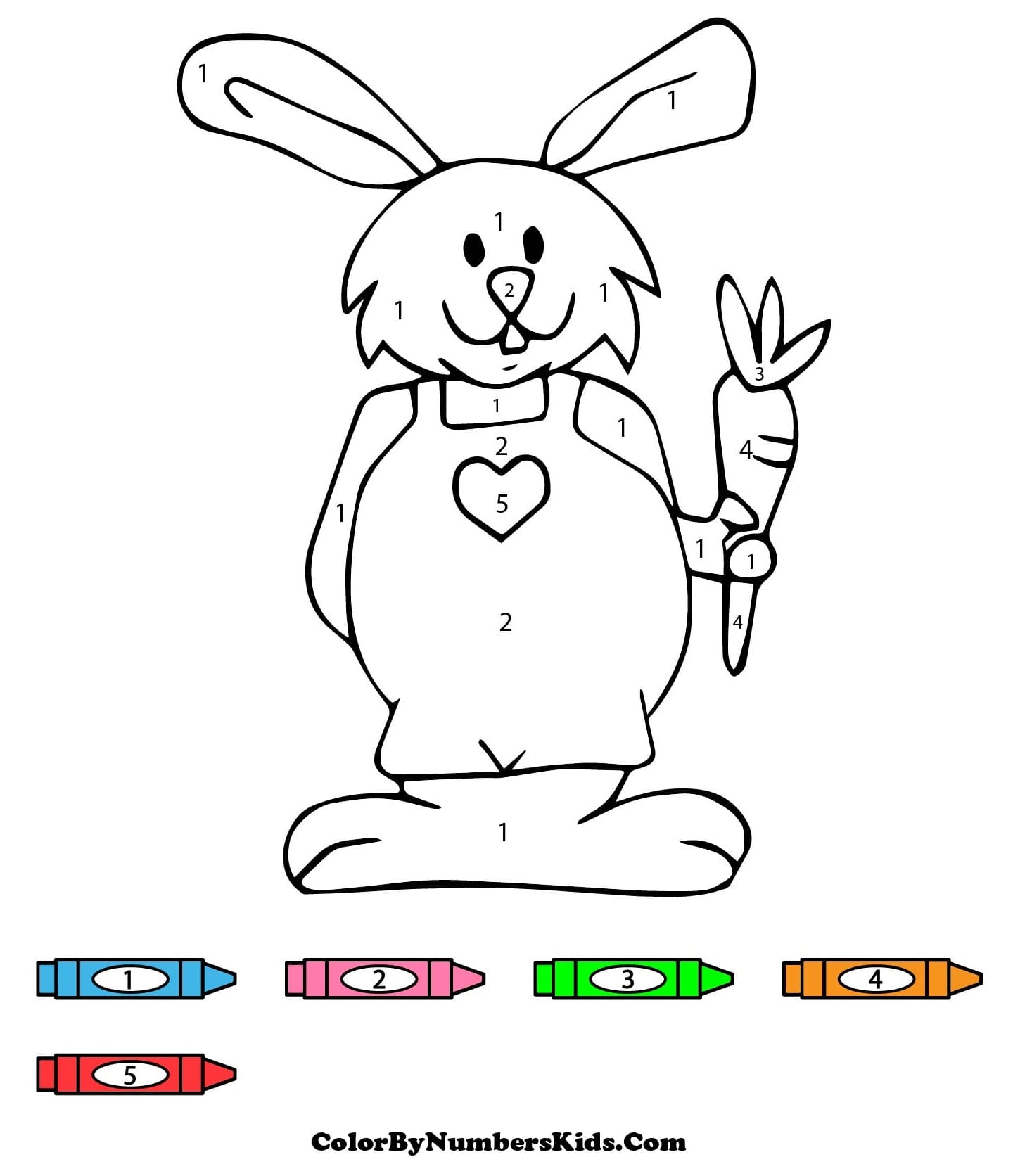 Friendly Rabbit Color By Number