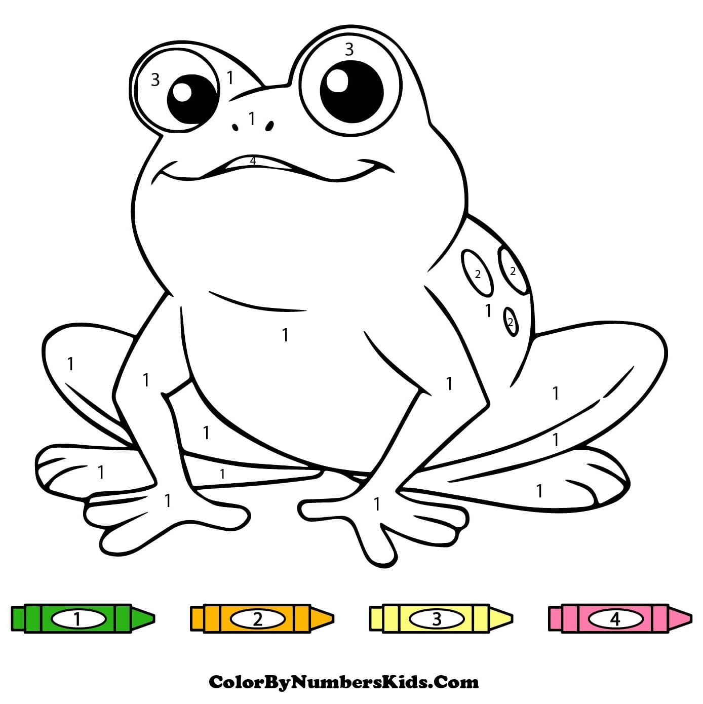 Frog Cartoon Color By Number