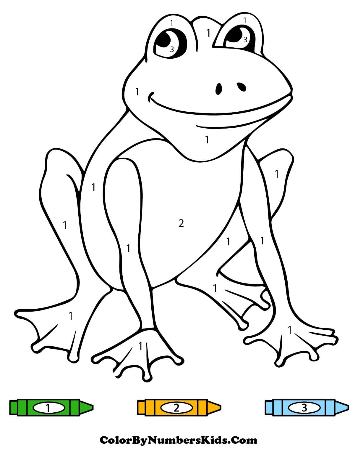 Frog Color By Number For Kids