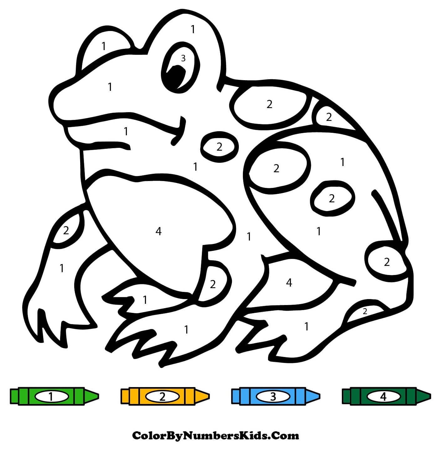 Frog Color By Number Printable