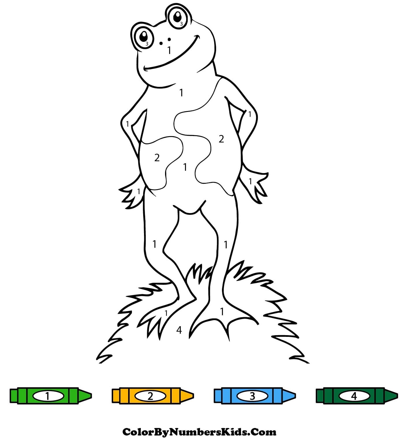 Frog Color By Number Sheet