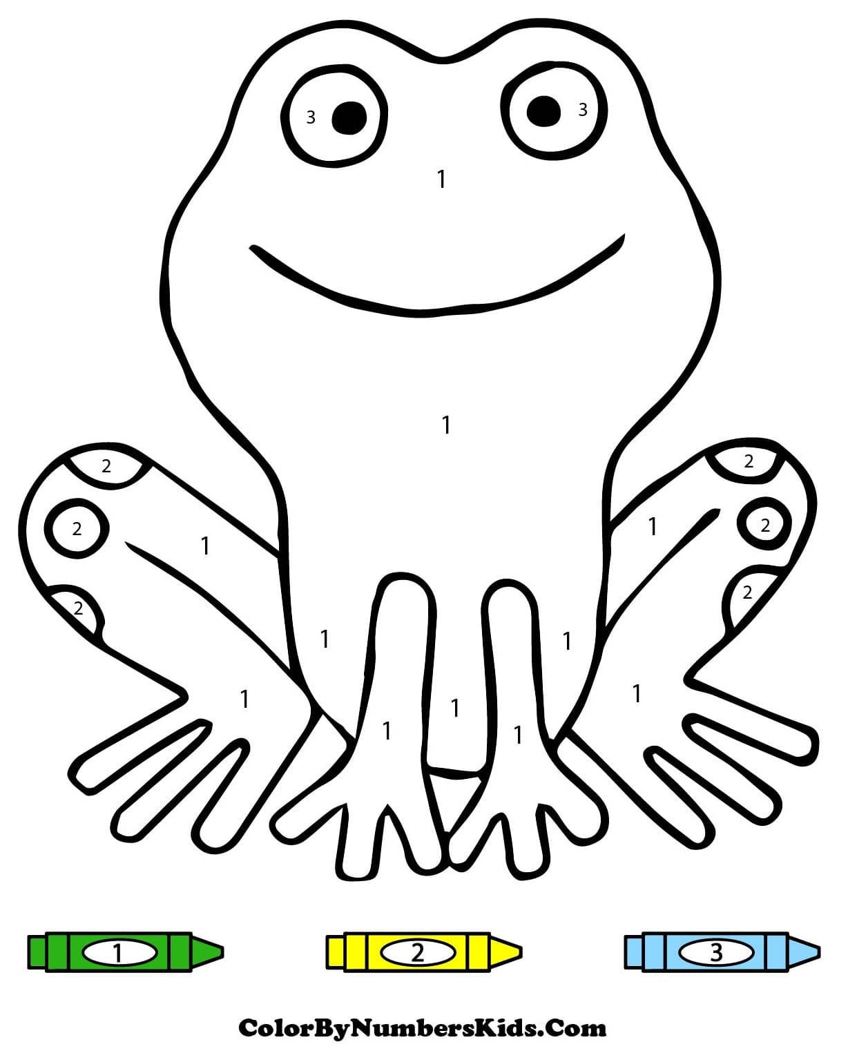 Frog Color By Number Worksheet