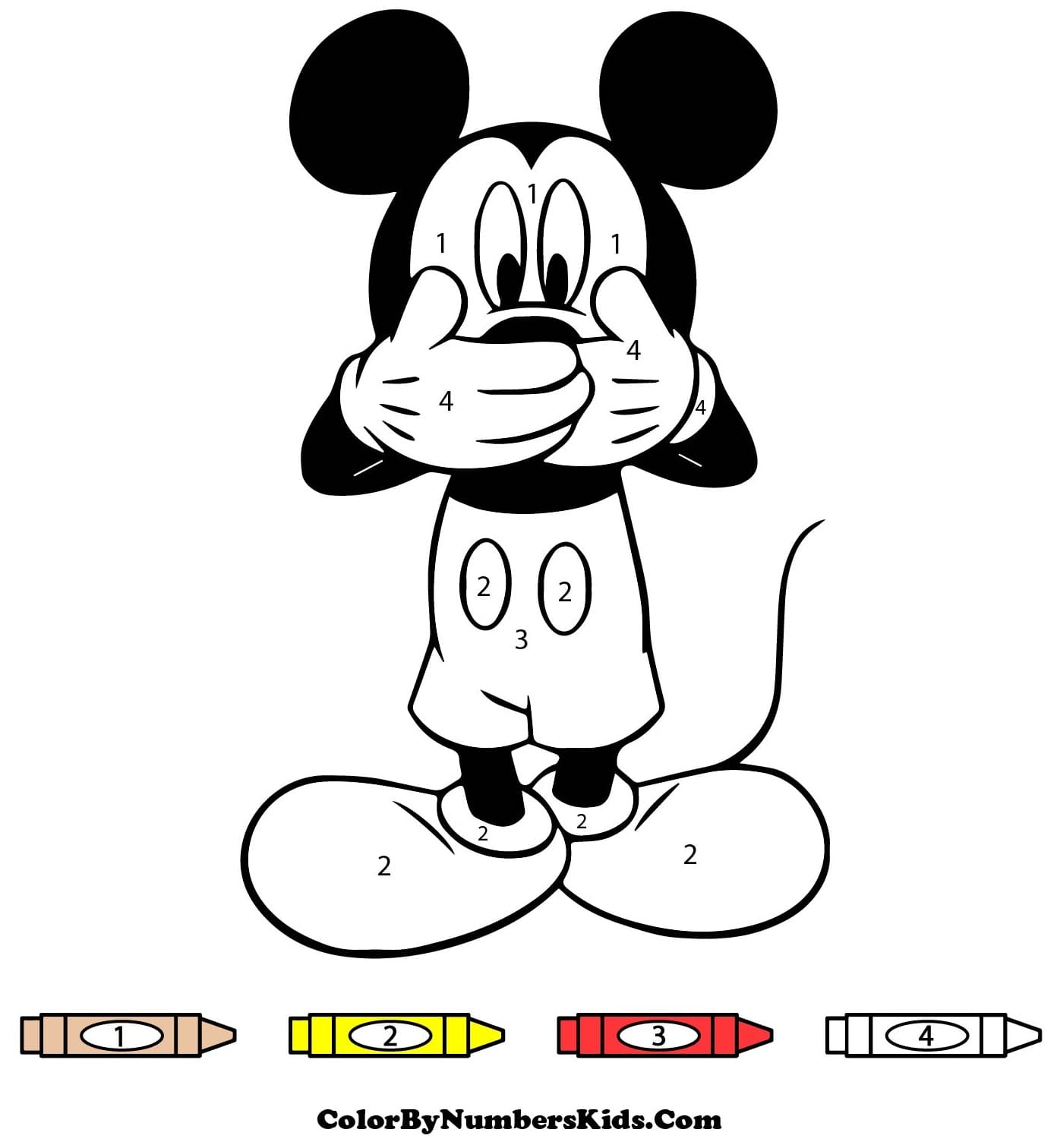 Fun Mickey Mouse Color By Number