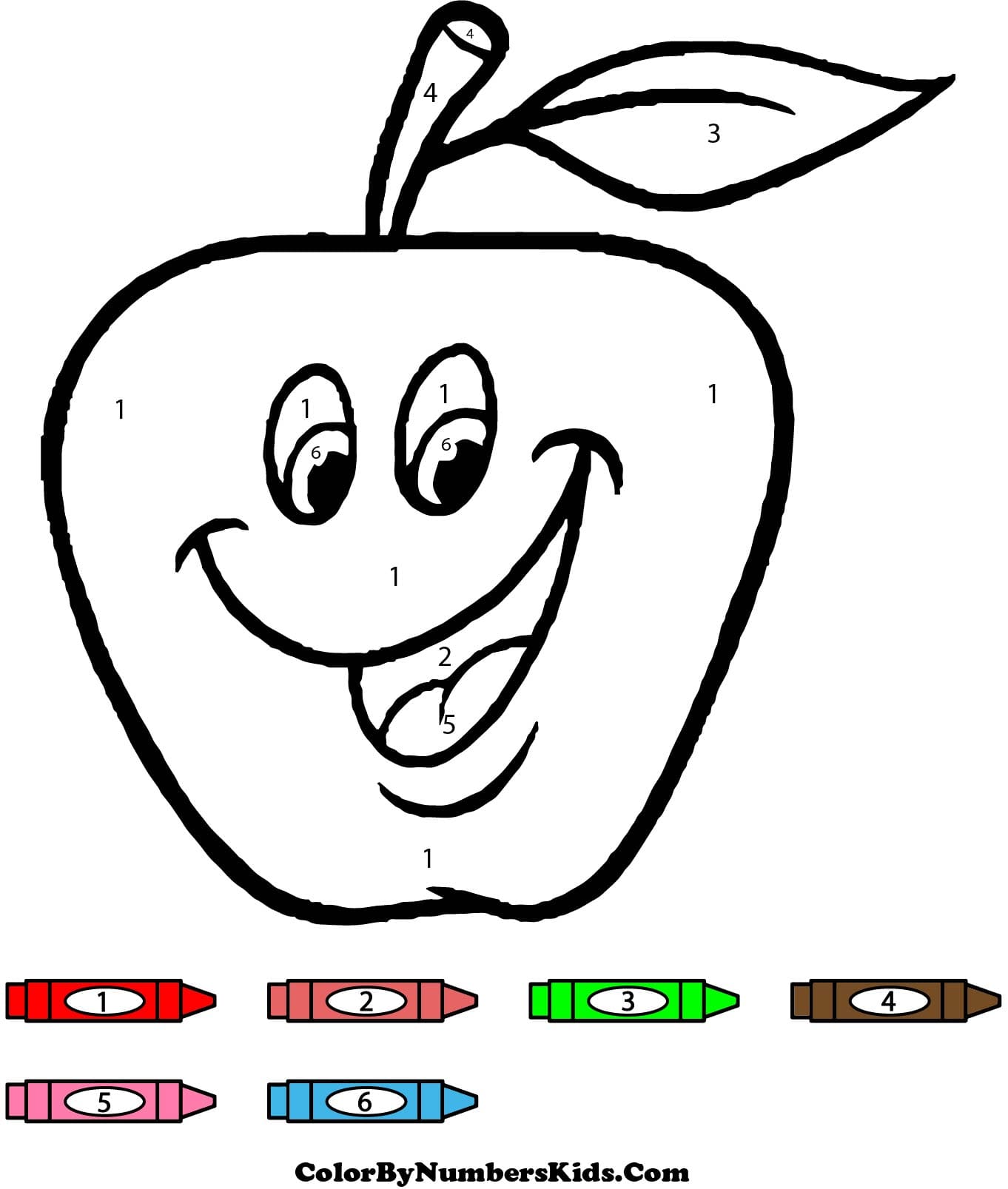 Funny Apple Color By Number