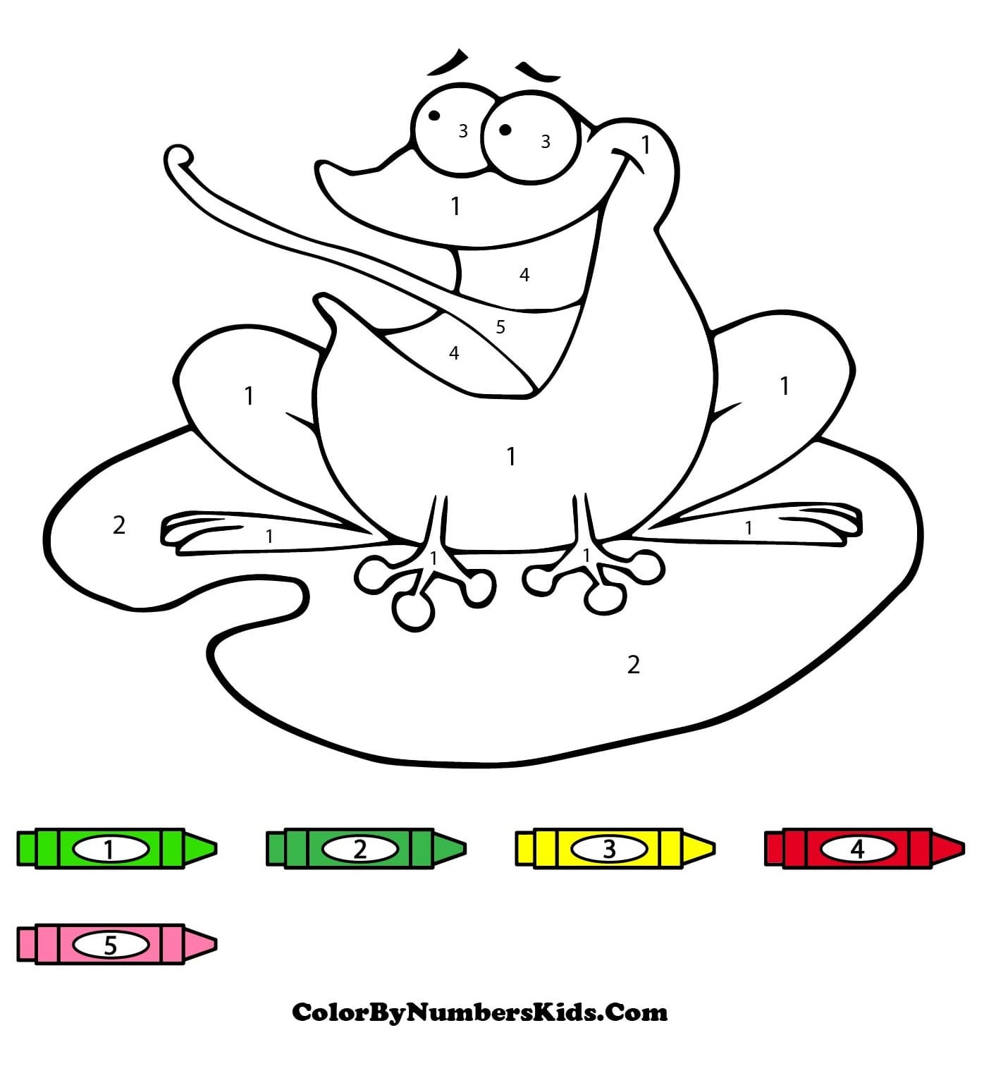 Funny Frog Color By Number Worksheet