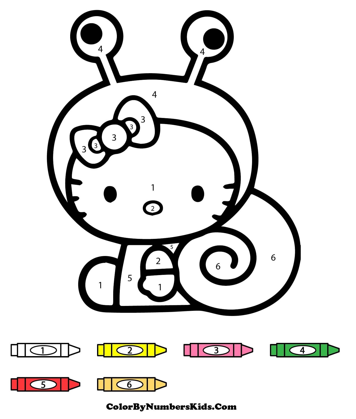Funny Hello Kitty Color By Number