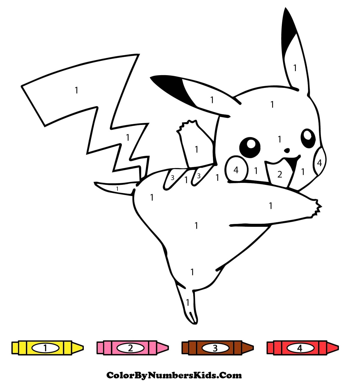 Funny Pikachu Color By Number