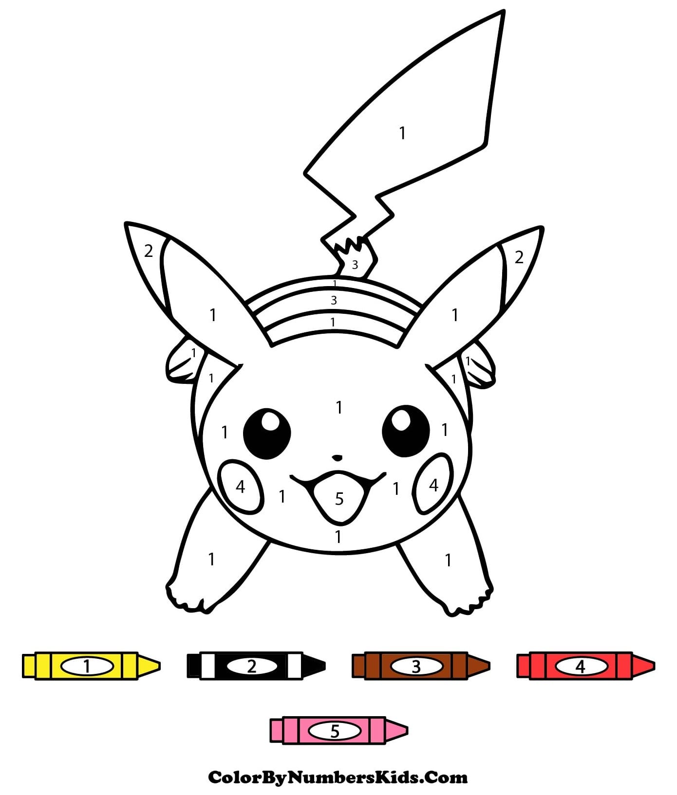 Funny Pikachu Pokemon Color By Number