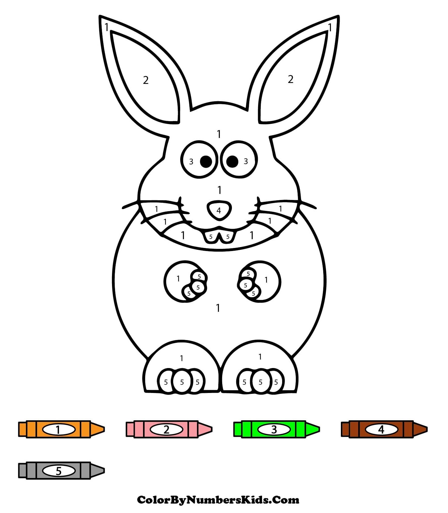Funny Rabbit Color By Number