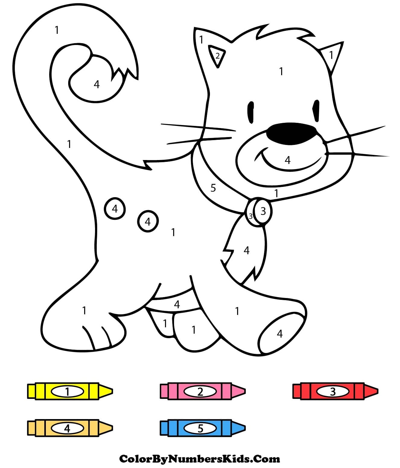 Happy Cat Color By Number
