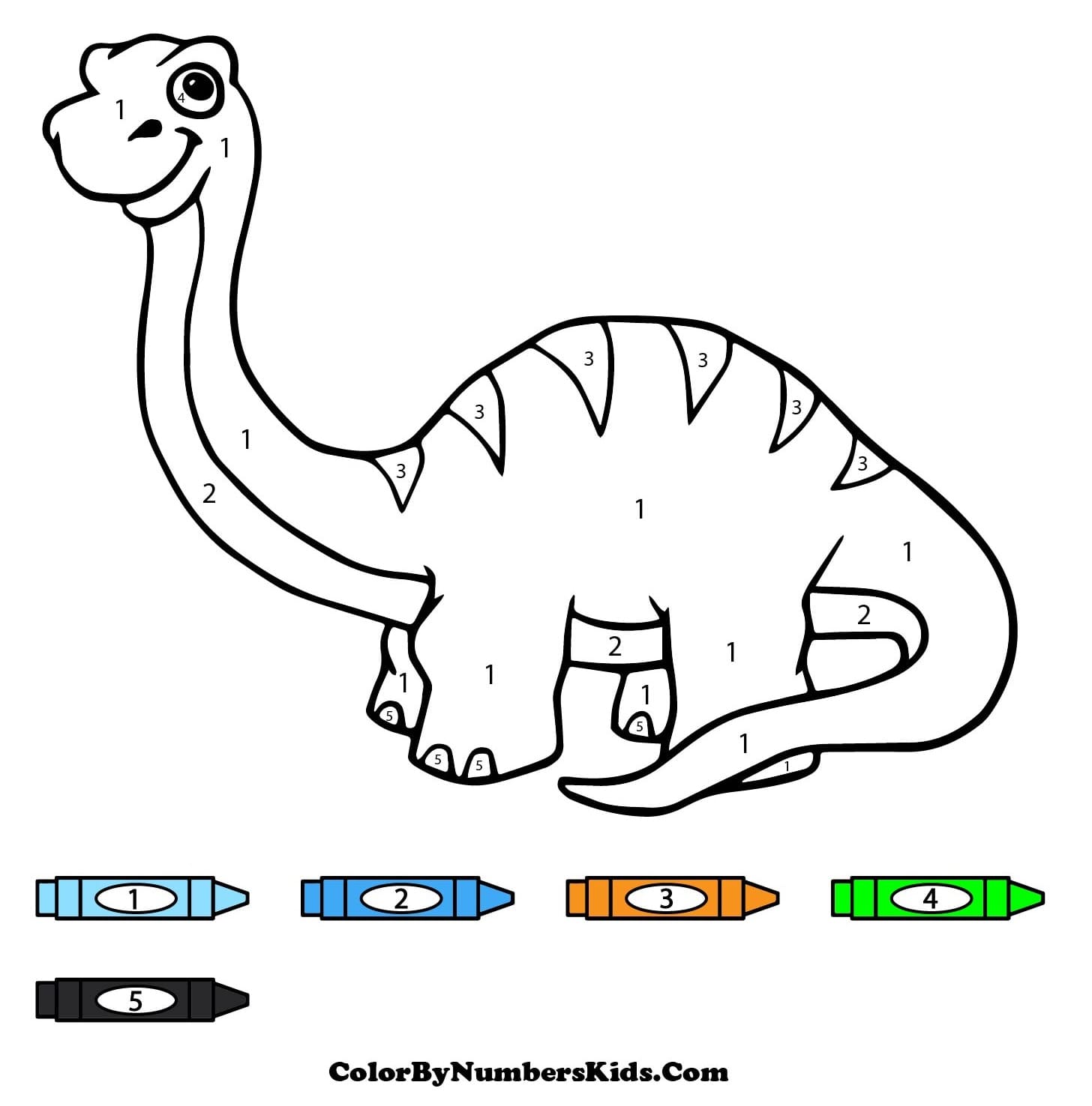 Happy Dinosaur Color By Number