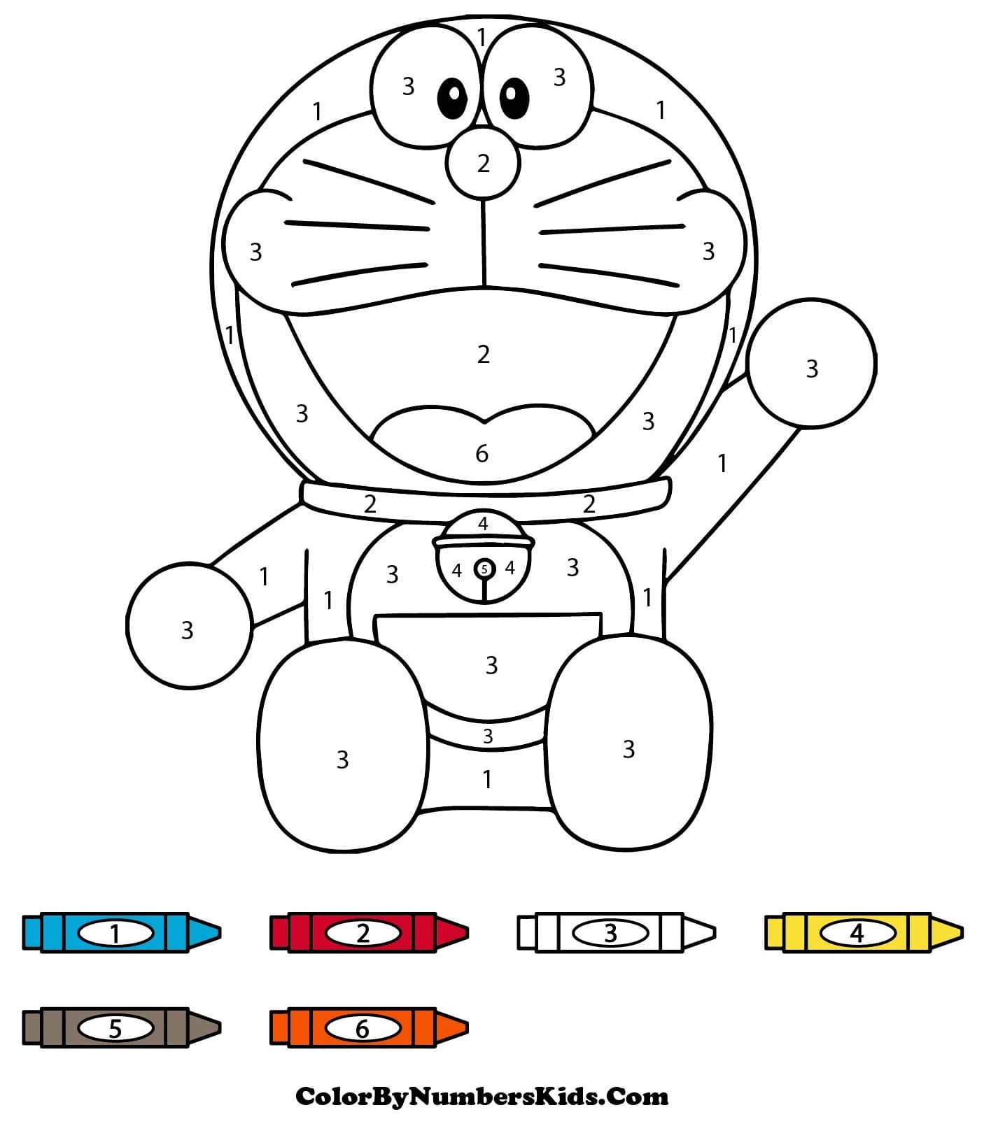 Happy Doraemon Color By Number