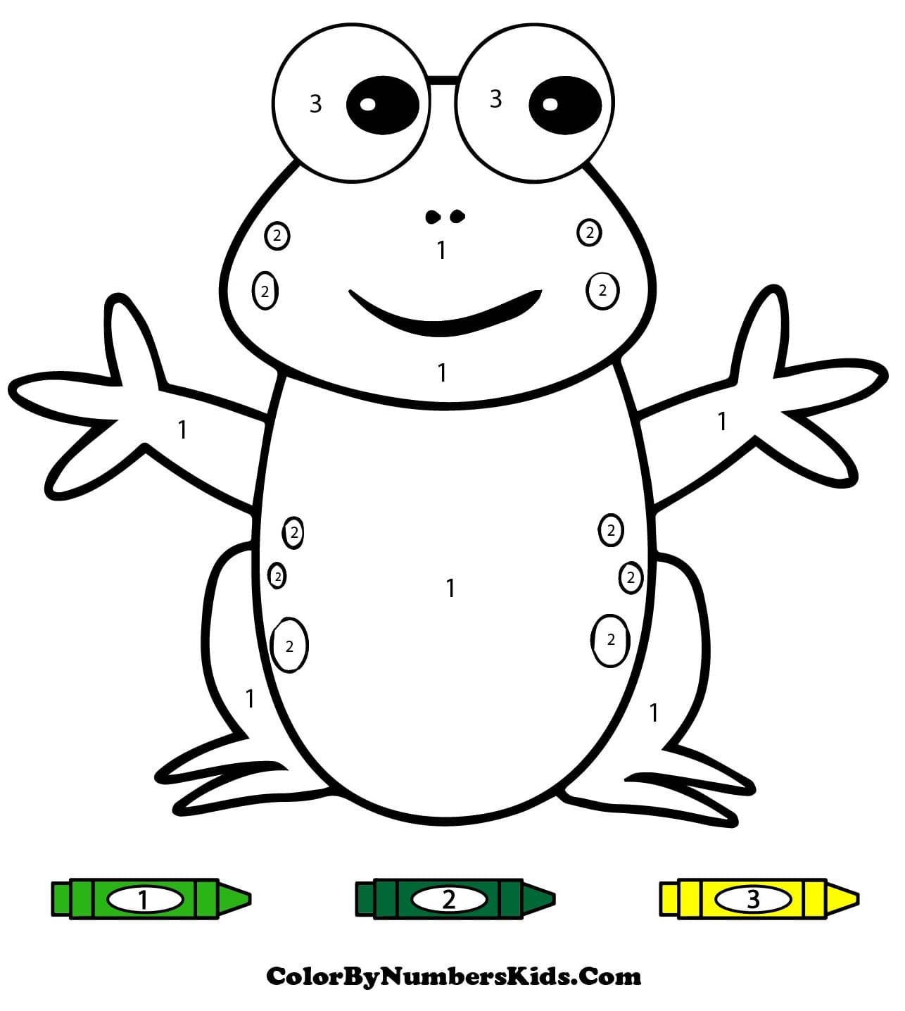Happy Frog Color By Number Worksheet