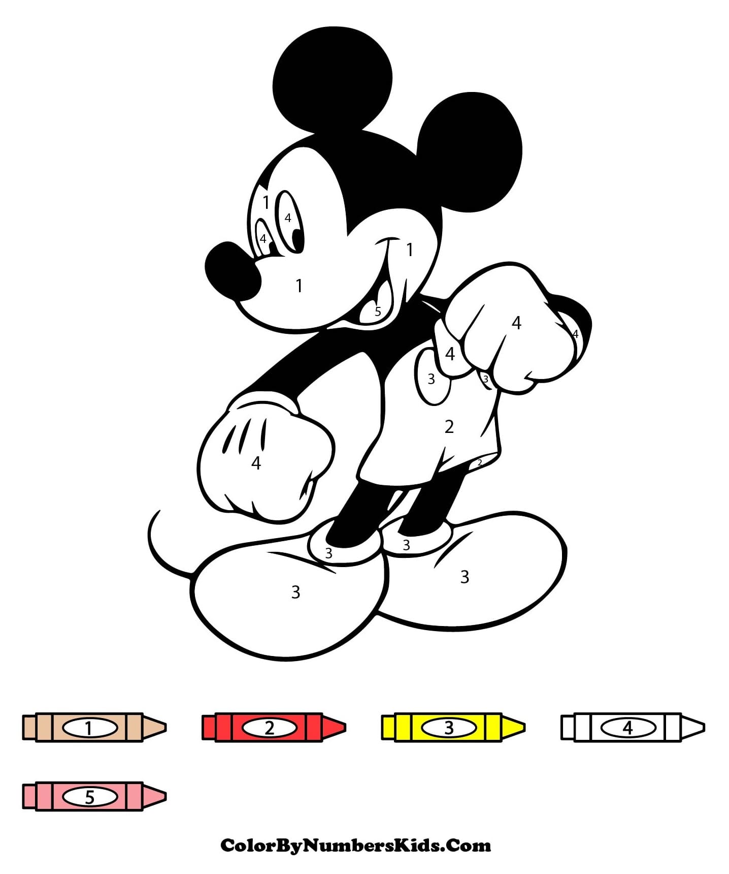 Happy Mickey Color By Number