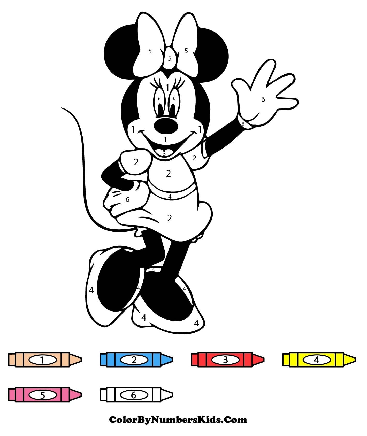 Happy Minnie Mouse Color By Number