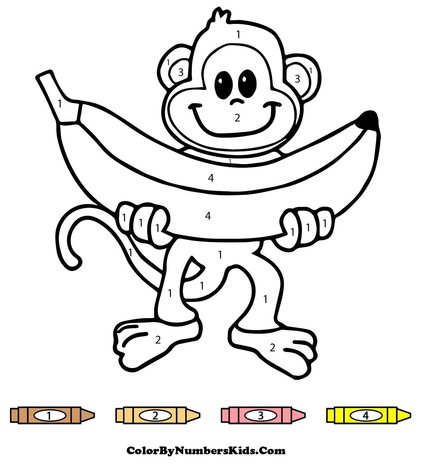 Happy Monkey Color By Number