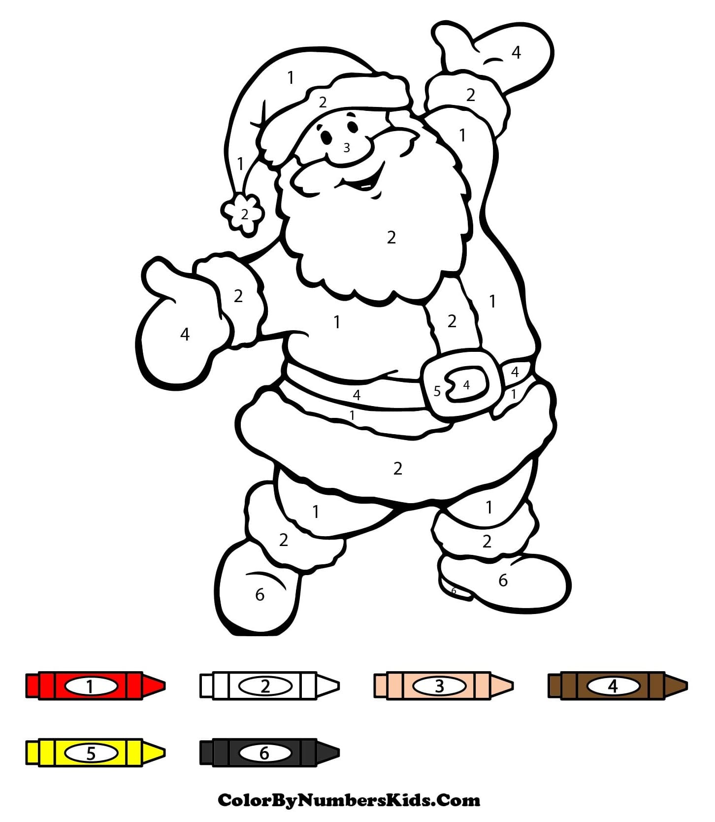 Happy Santa Claus Color By Number