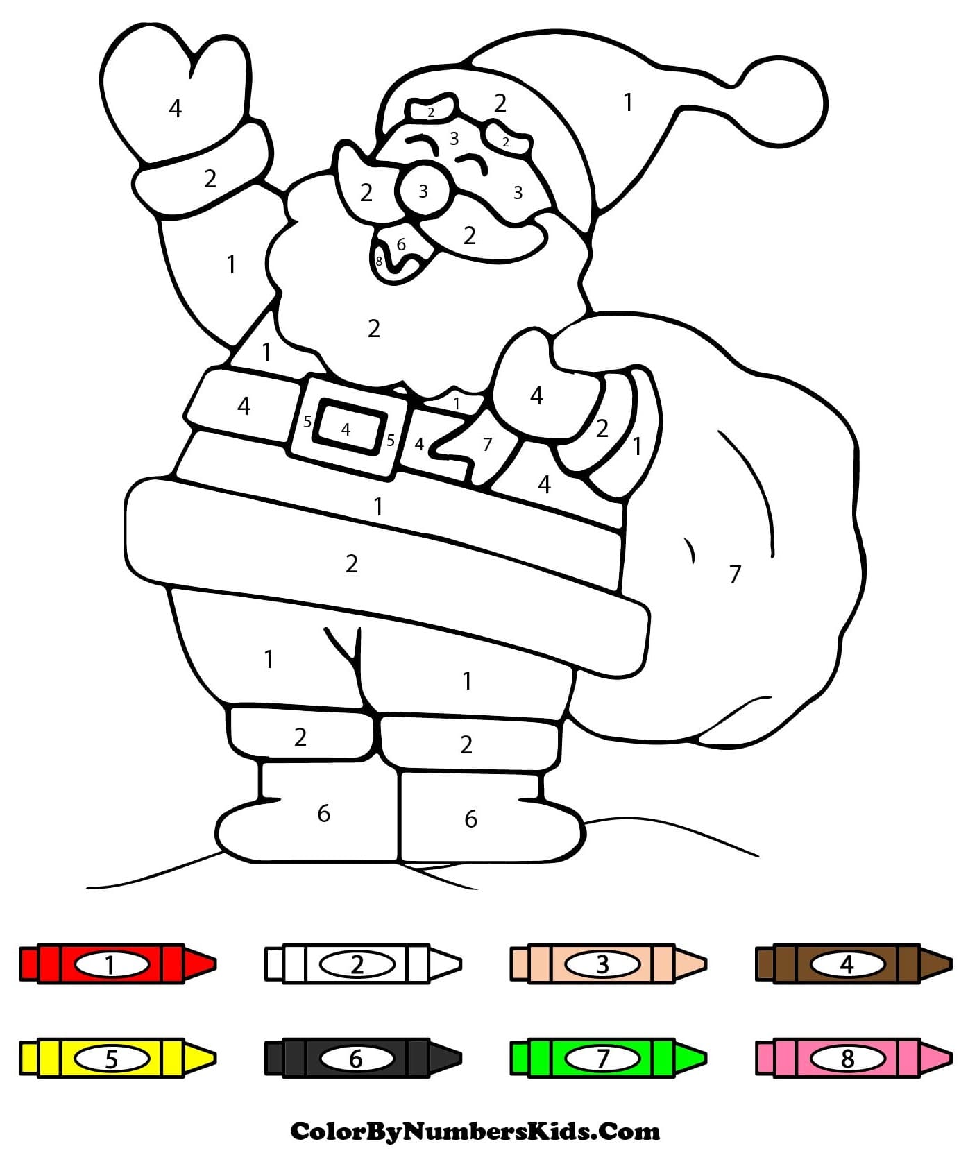 Happy Santa Color By Number